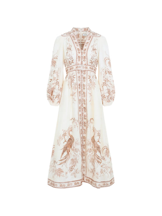 Indra floral-print midi dress