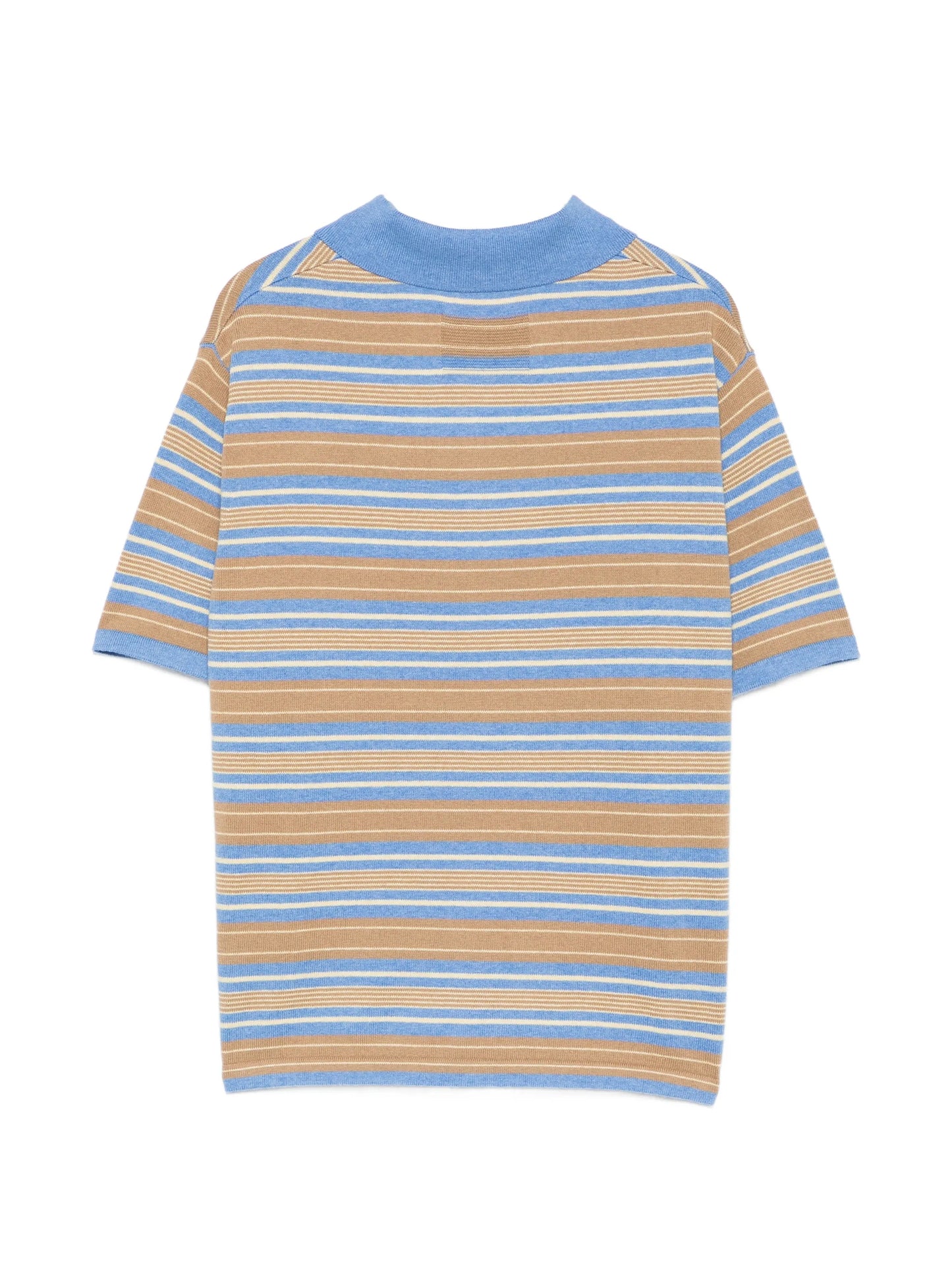 striped short-sleeve polo top