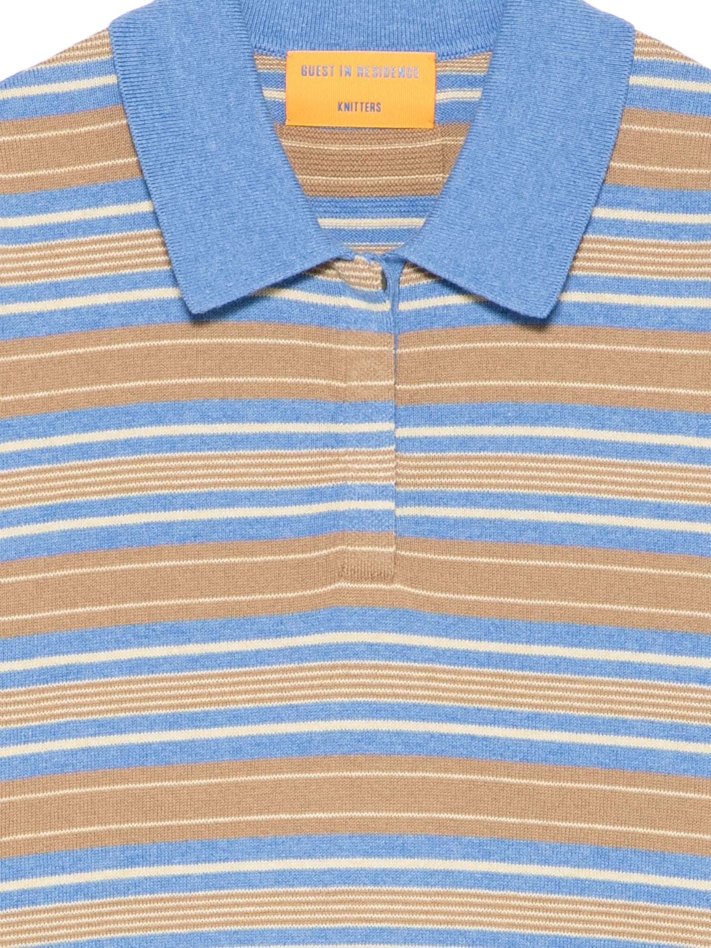striped short-sleeve polo top