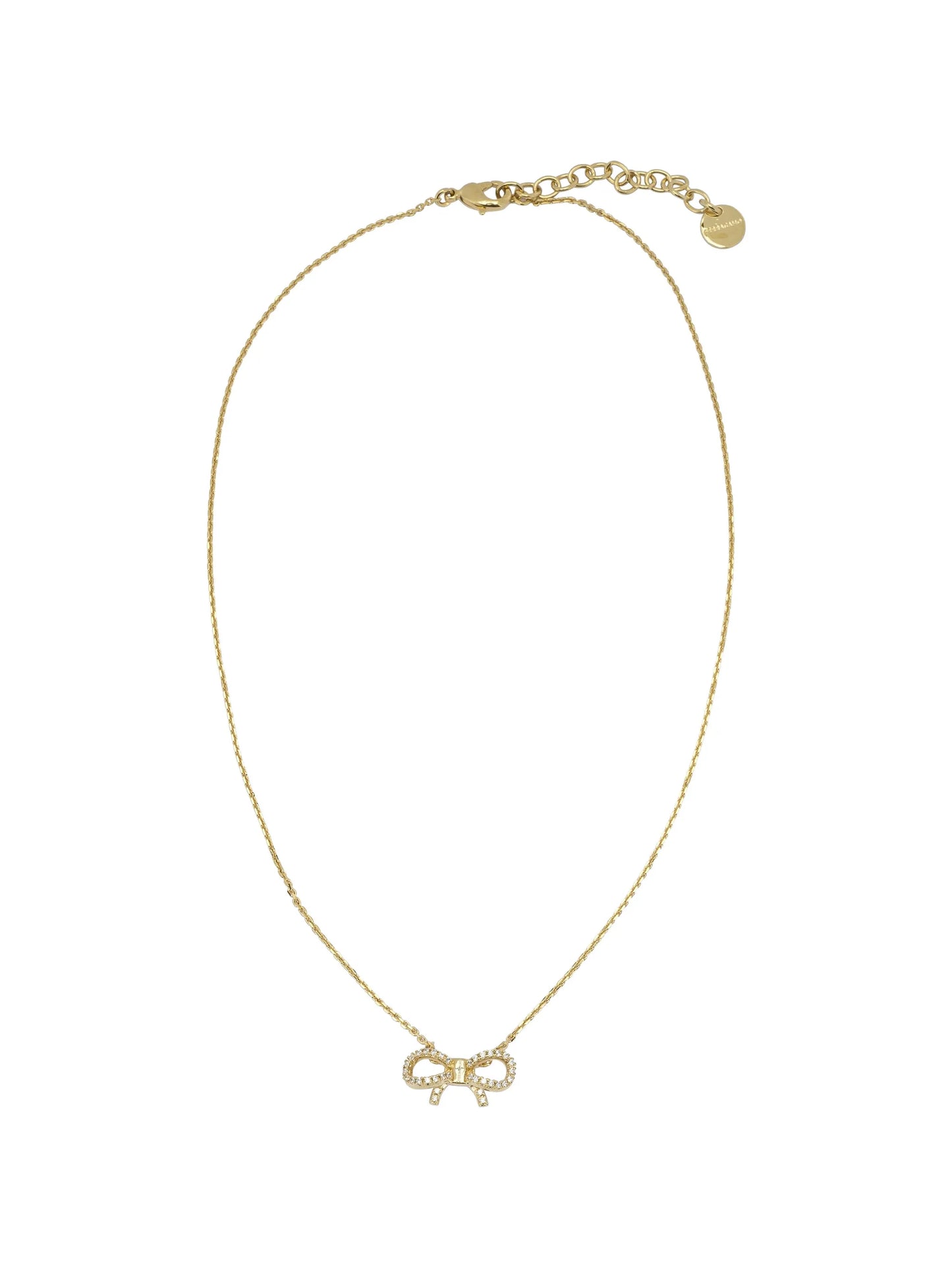 crystal-embellished bow necklace