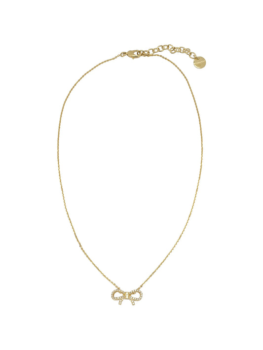 crystal-embellished bow necklace
