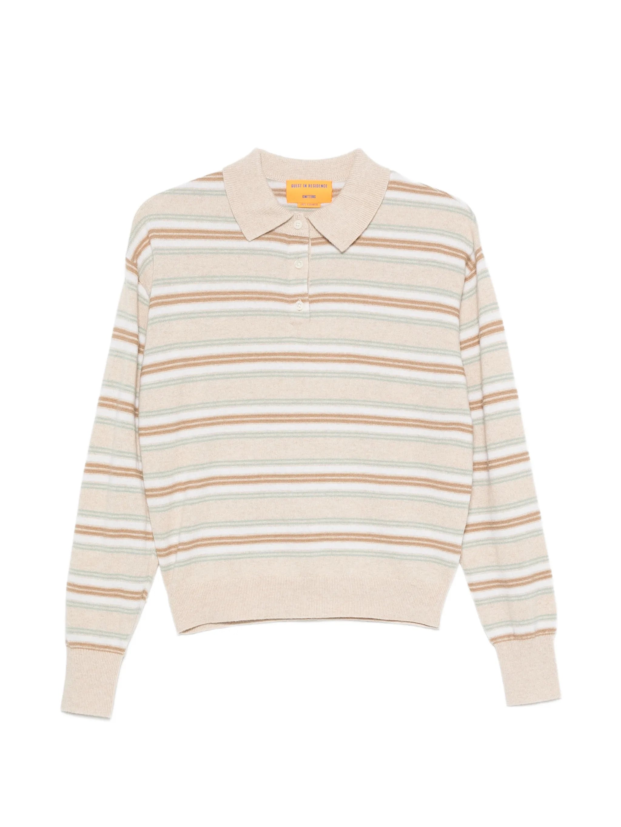 long-sleeve striped polo shirt