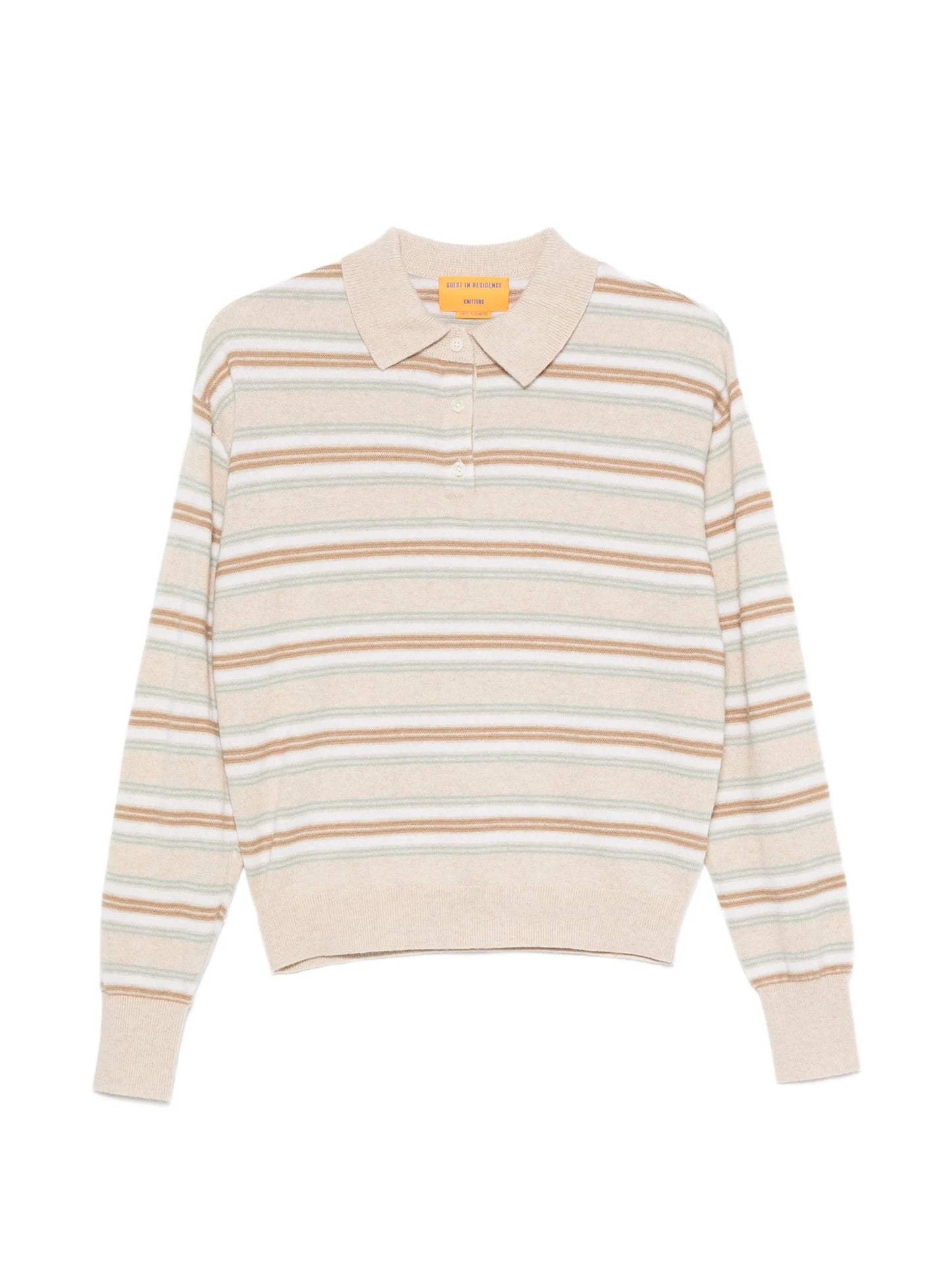 long-sleeve striped polo shirt