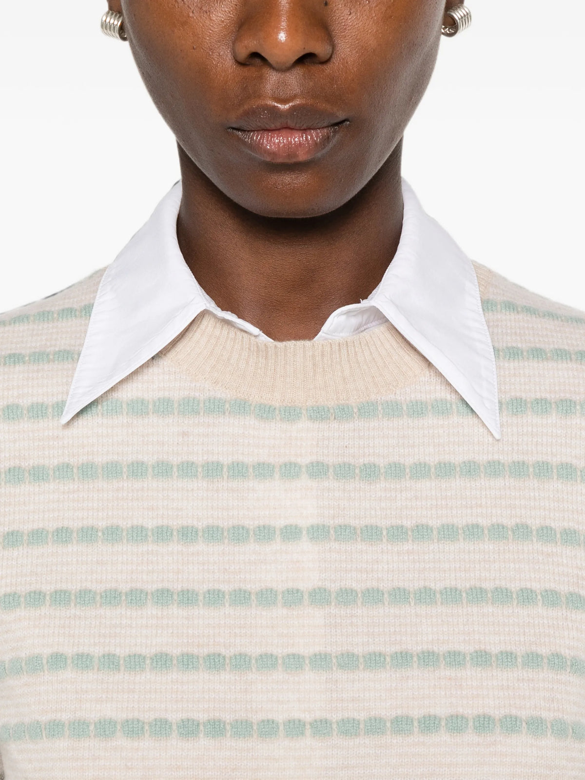 Pebble Stripe Shrunken Crew sweater