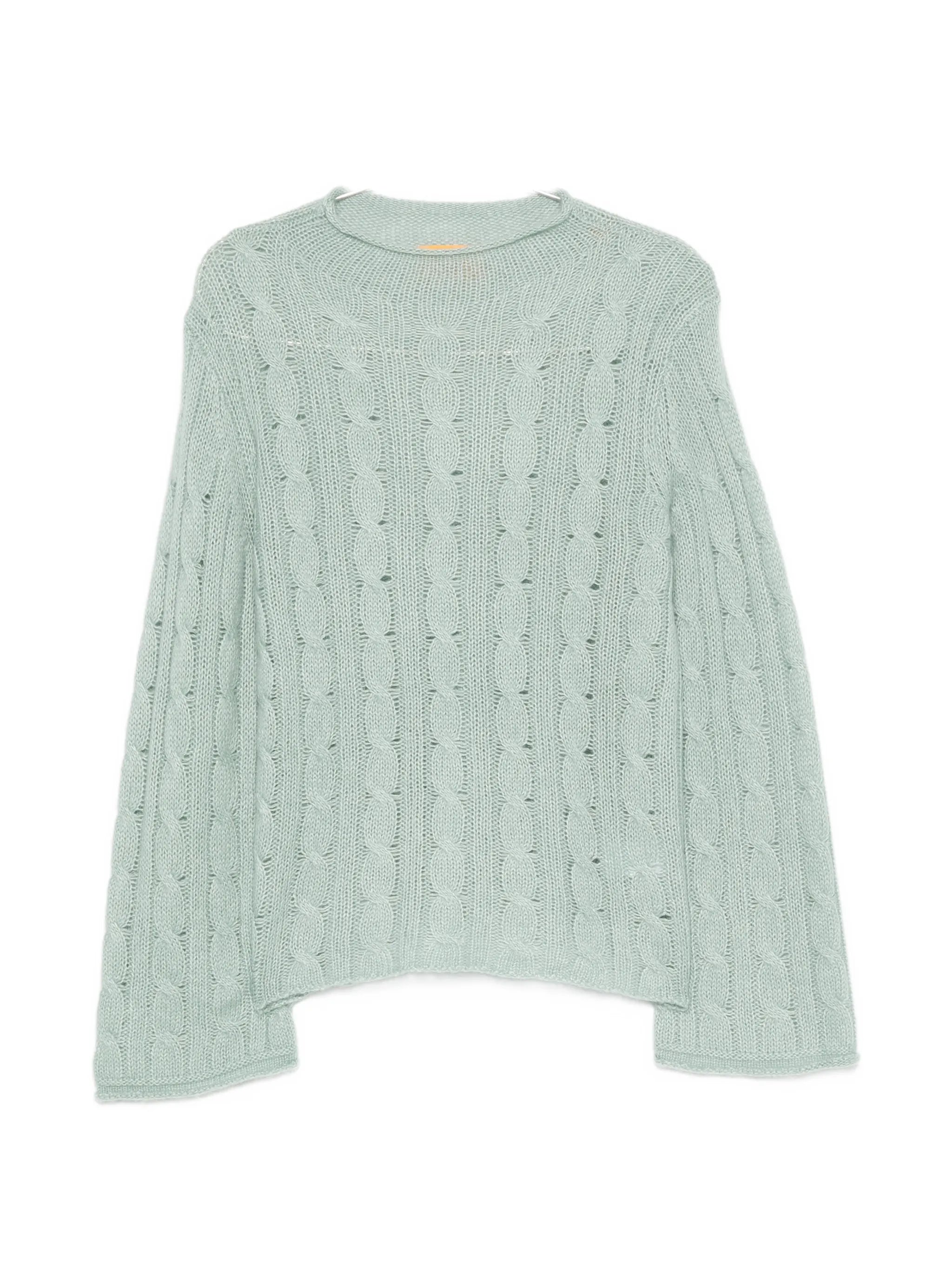 cable-knit mock-neck sweater