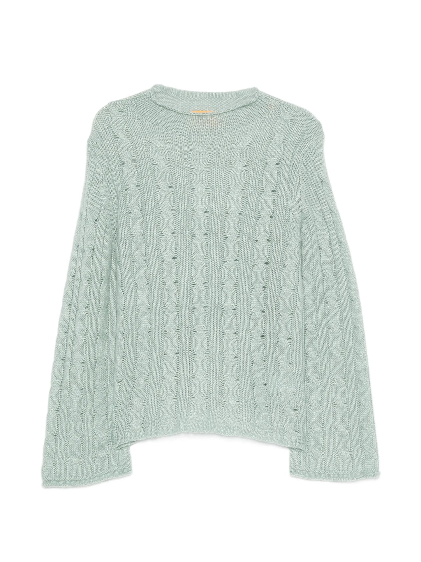 cable-knit mock-neck sweater
