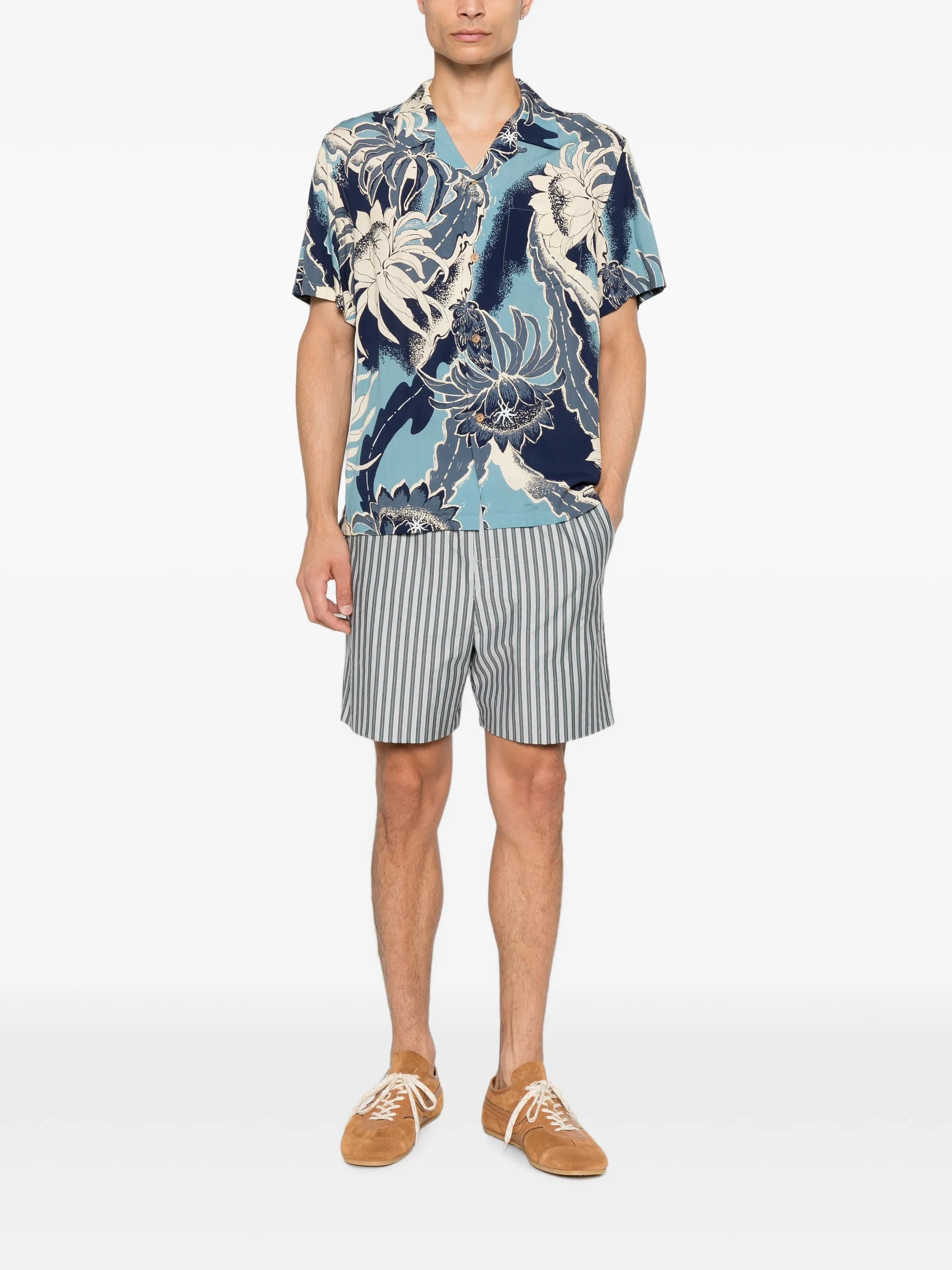 floral-print camp-collar shirt