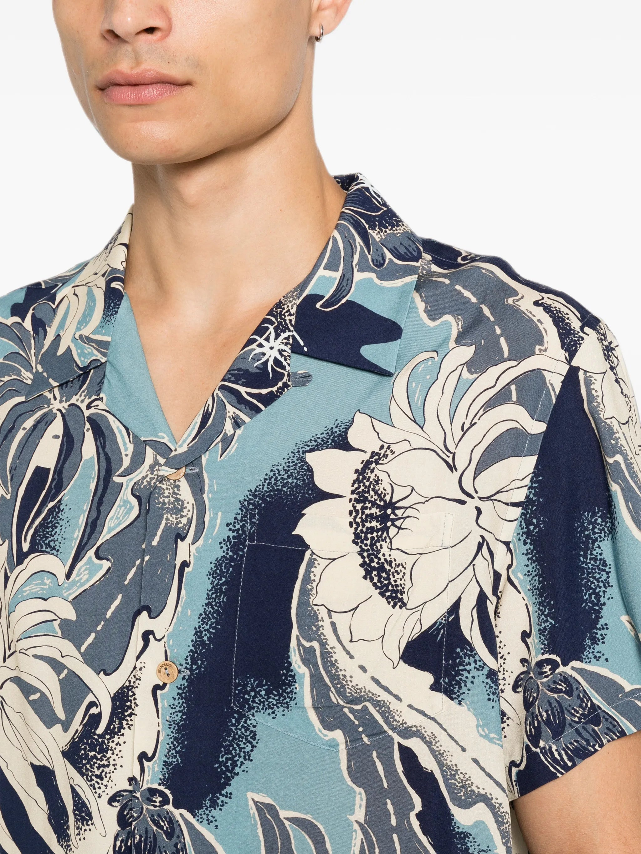 floral-print camp-collar shirt