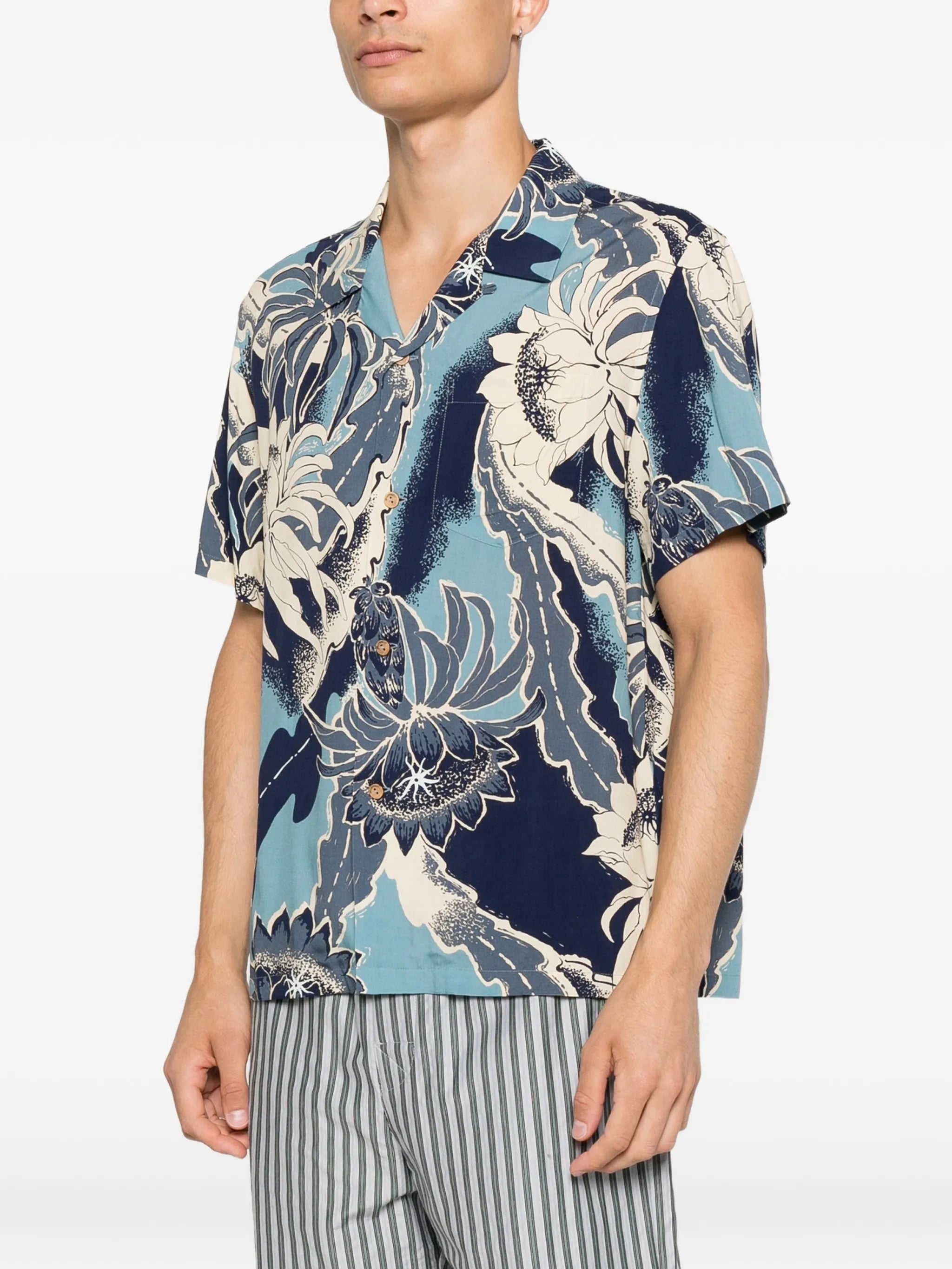 floral-print camp-collar shirt
