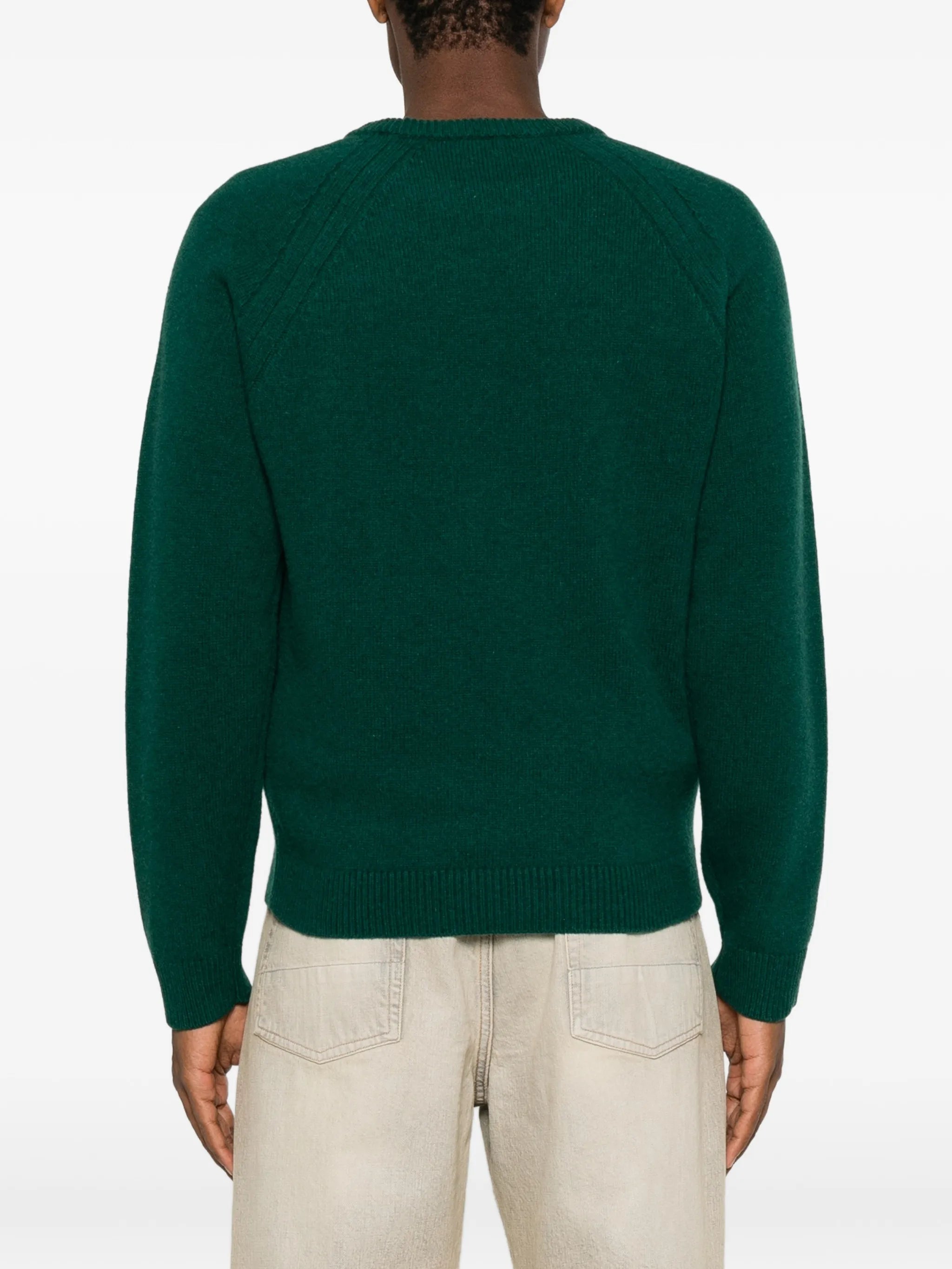 logo-embroidered wavy-stitch sweater