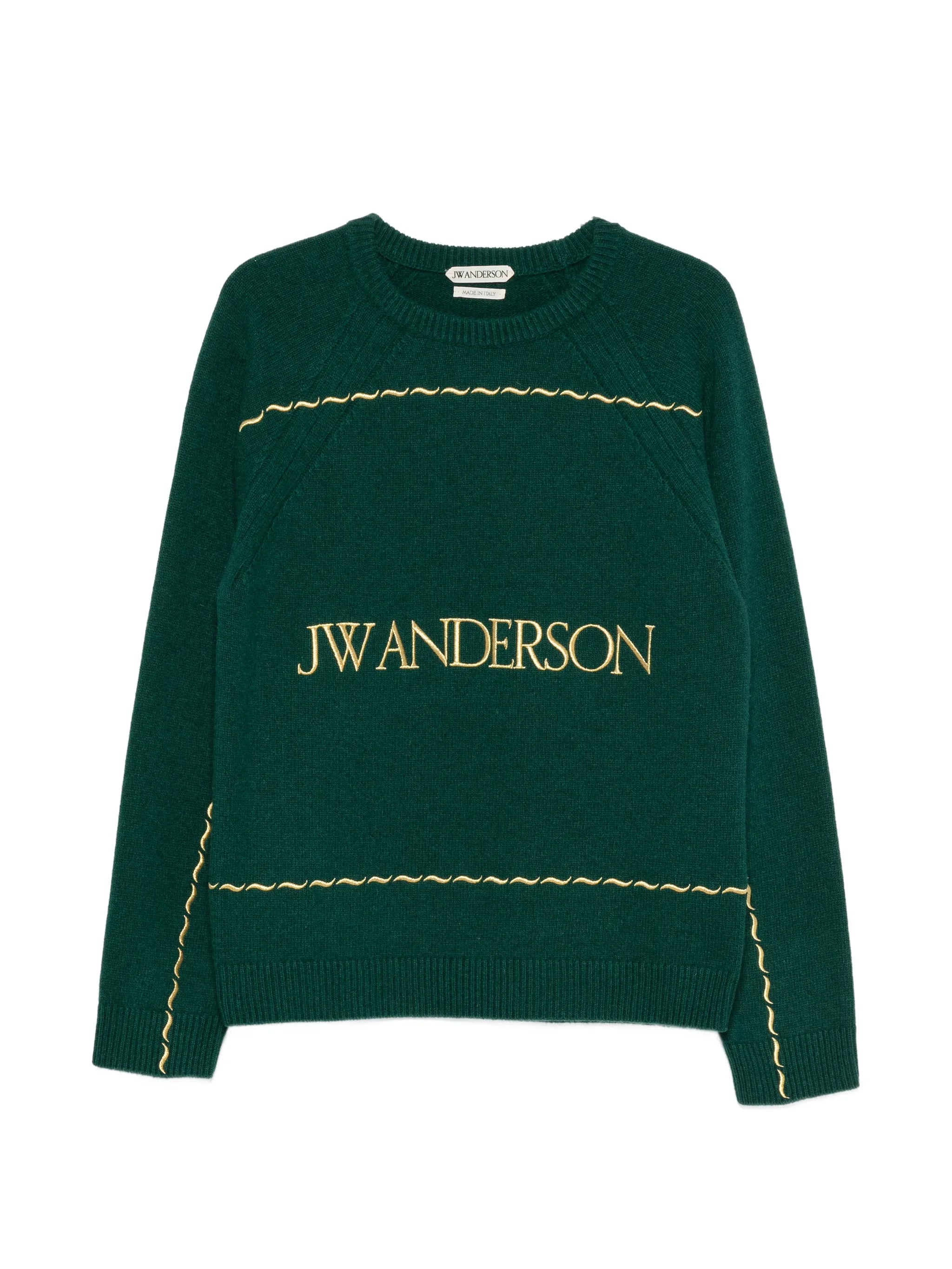 logo-embroidered wavy-stitch sweater