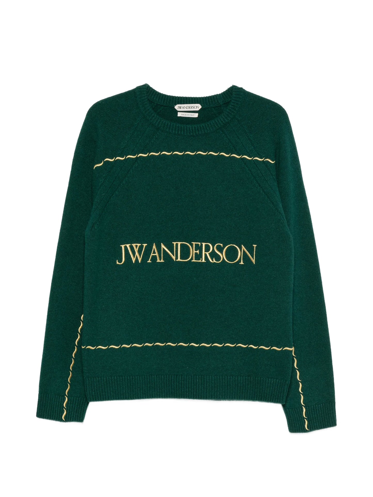 logo-embroidered wavy-stitch sweater