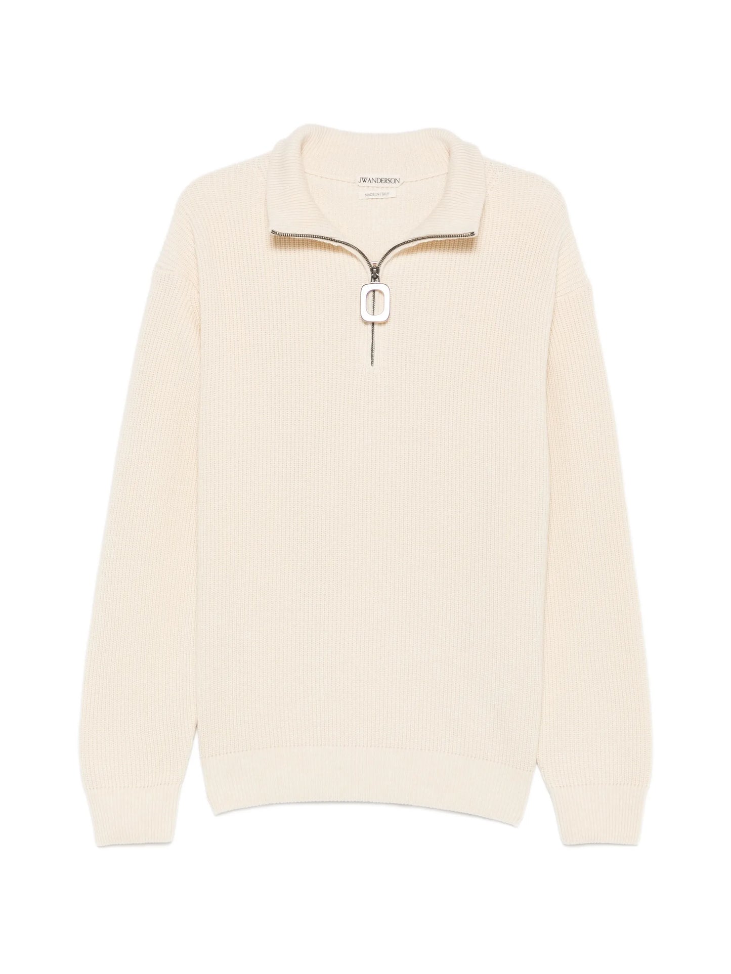 half-zip ribbed-knit sweater
