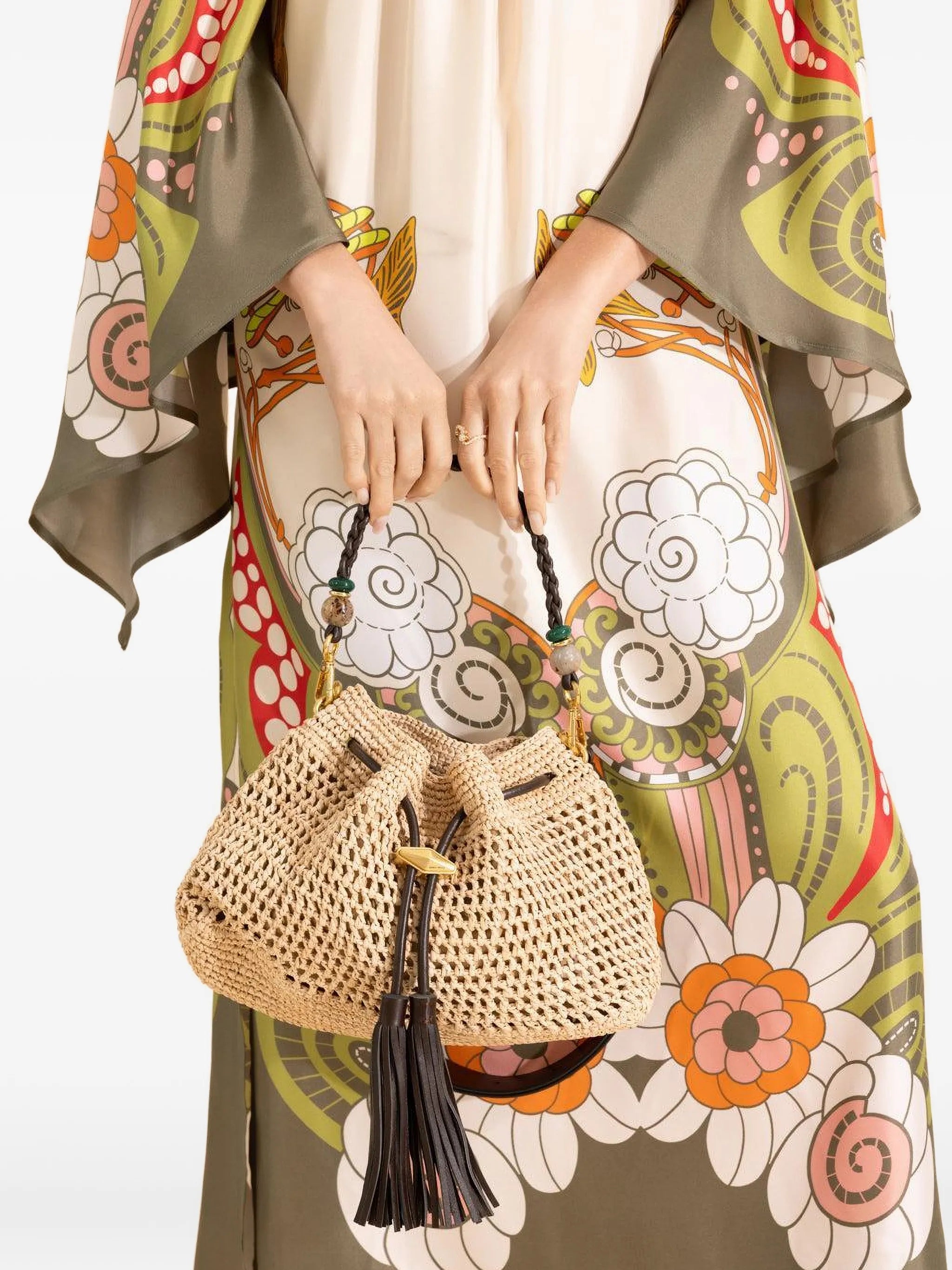 Bon Bon woven bucket bag