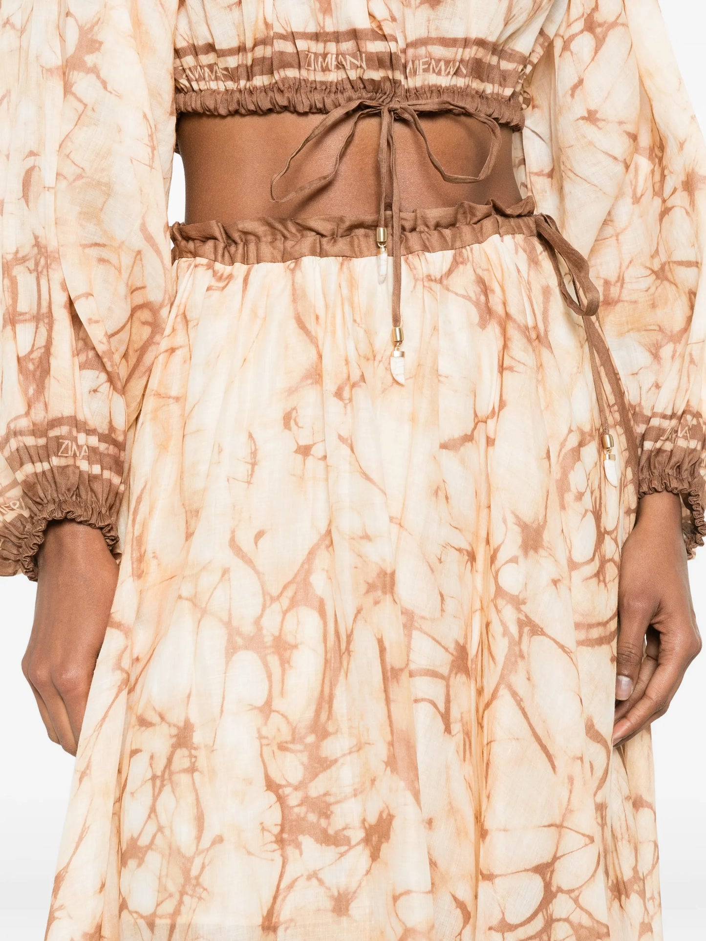 midi Indra tie-dye drawstring skirt