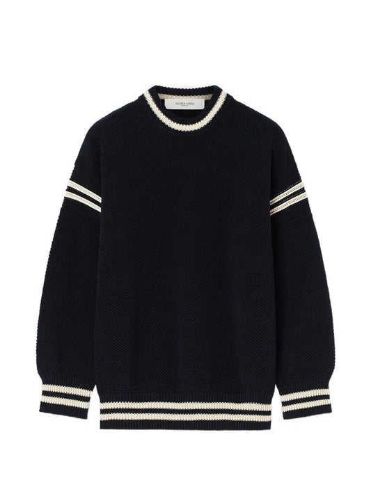 boxy sweater in cotton with embroidery