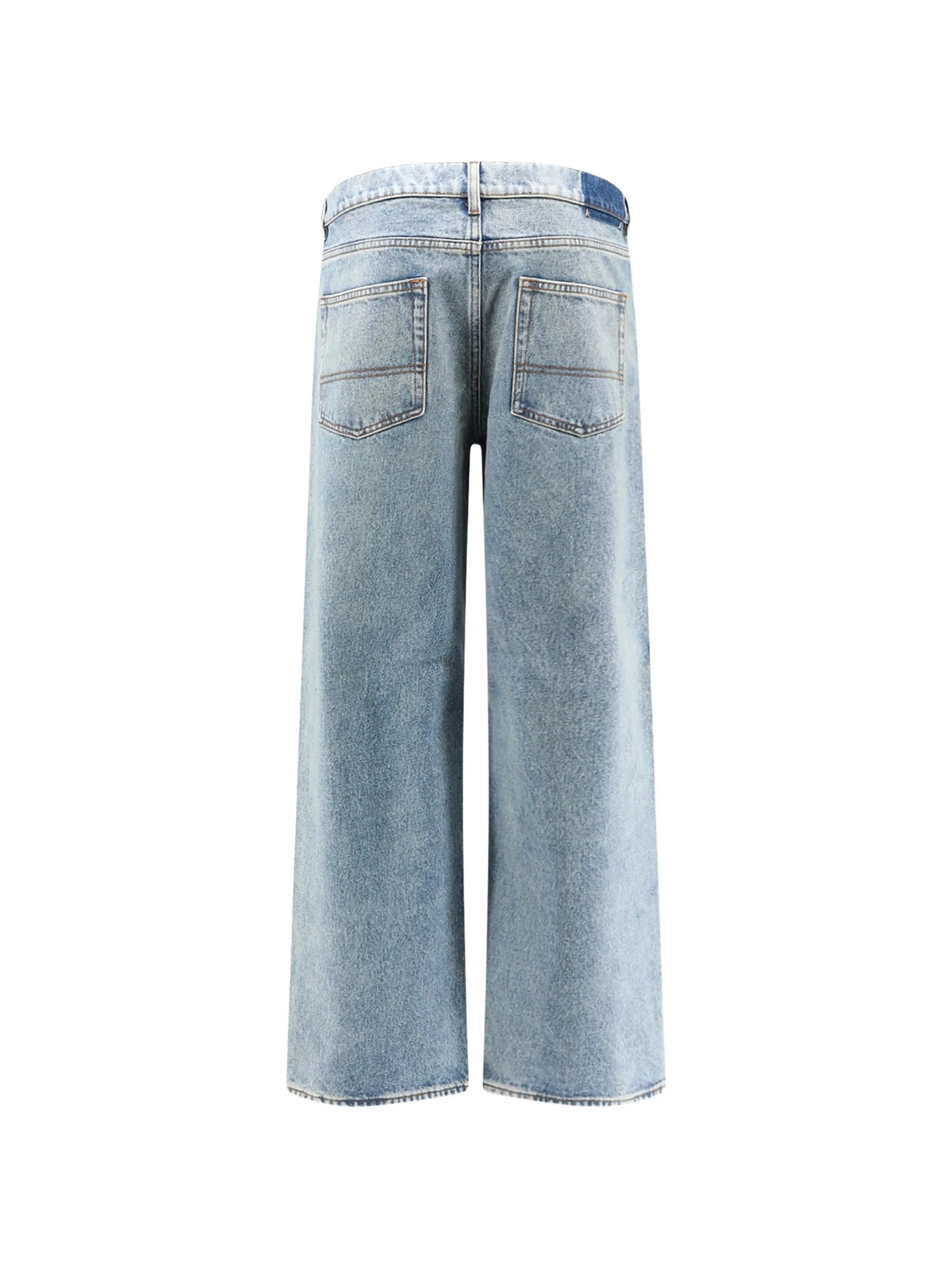 faded-effect wide-leg jeans