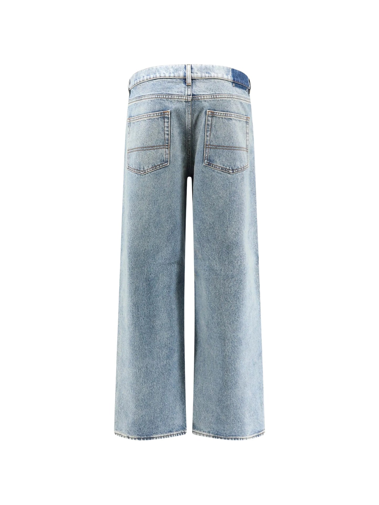 faded-effect wide-leg jeans