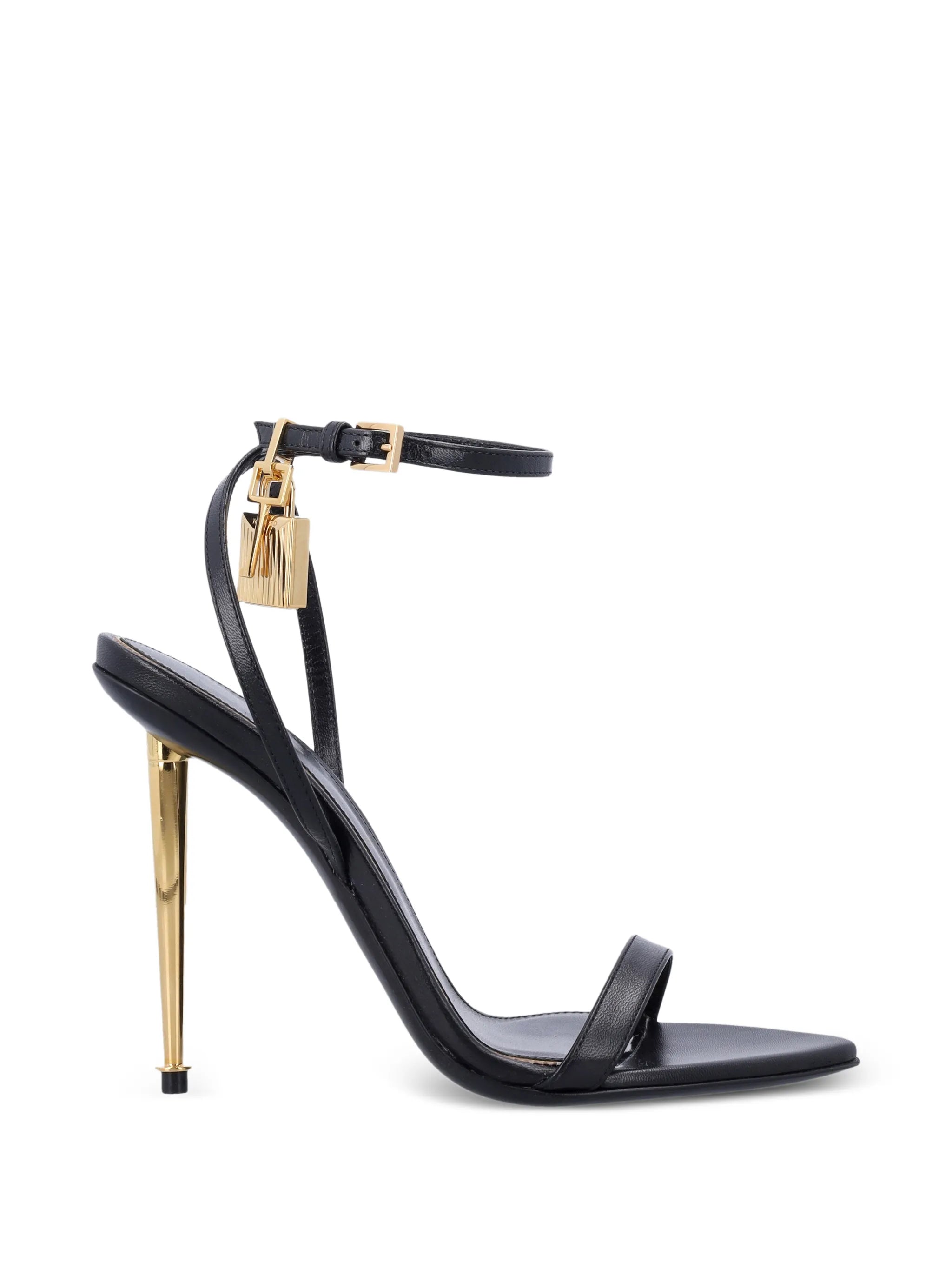 padlock leather sandals