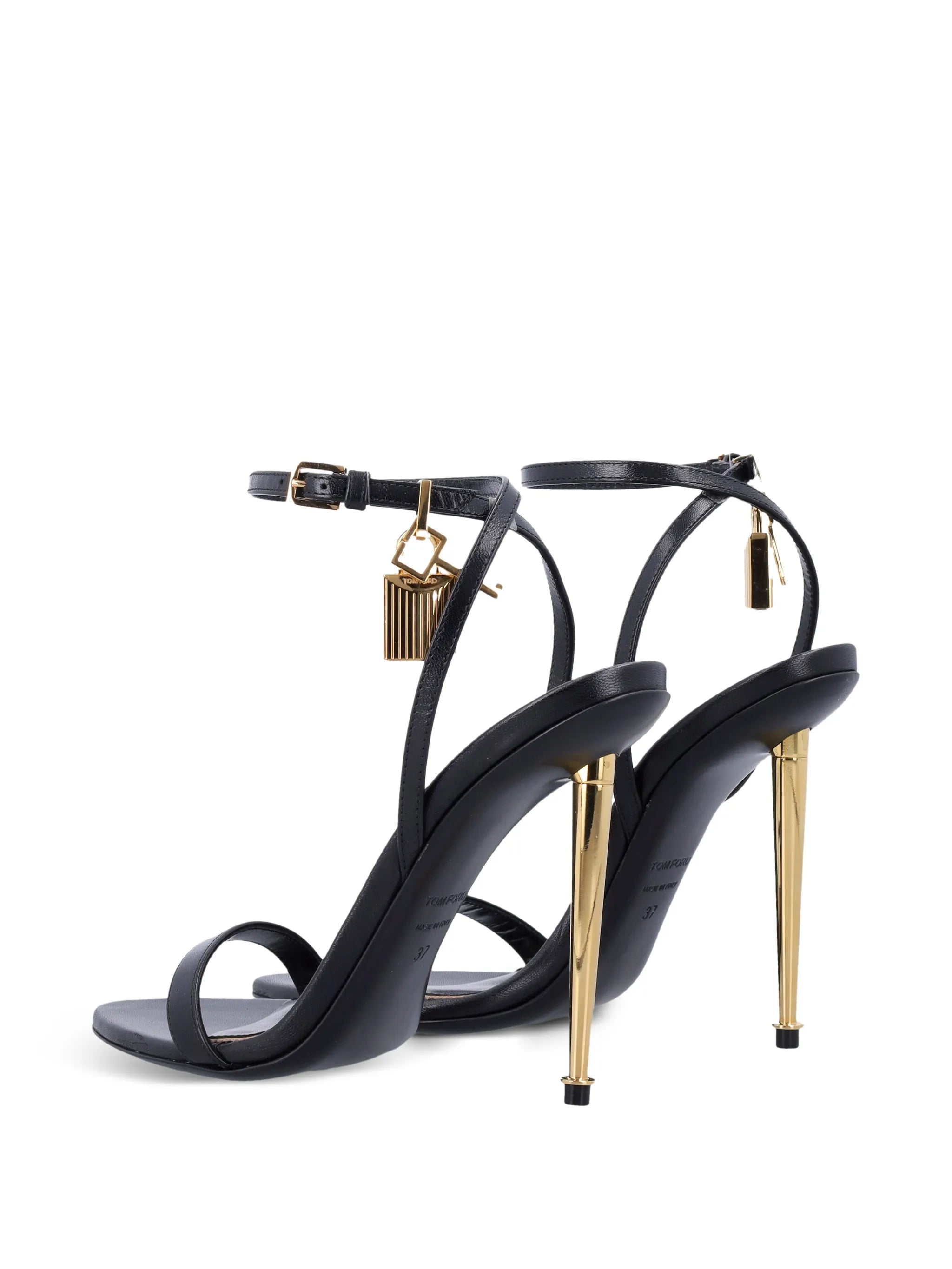 padlock leather sandals
