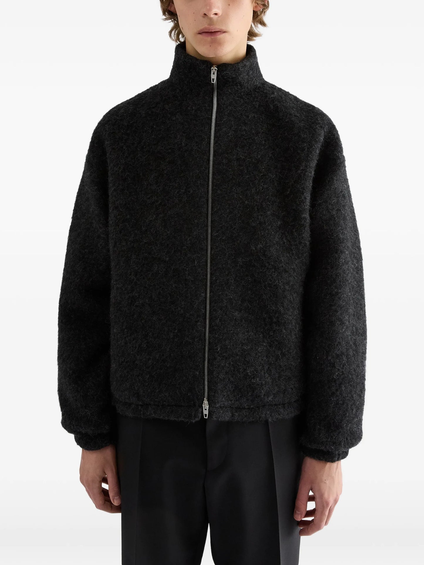 zip-up wool-fleece sweater