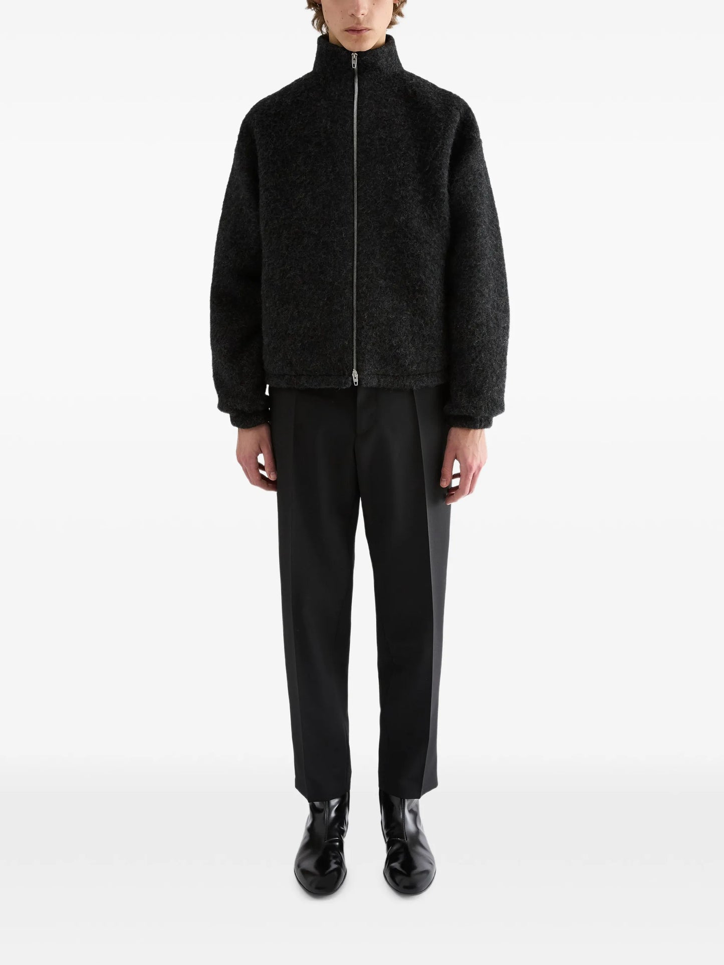 zip-up wool-fleece sweater