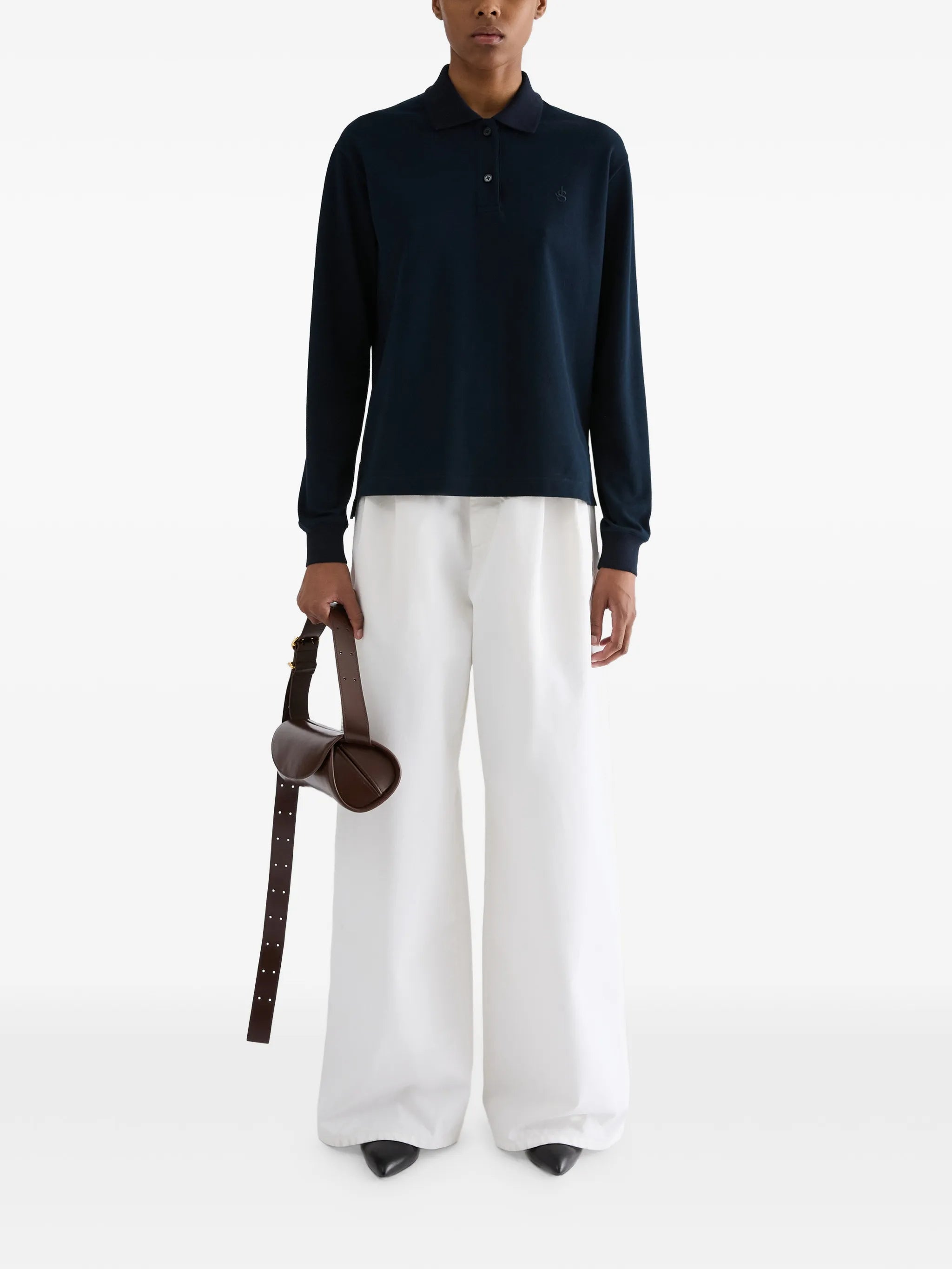 monogram-embroidered piquet polo
