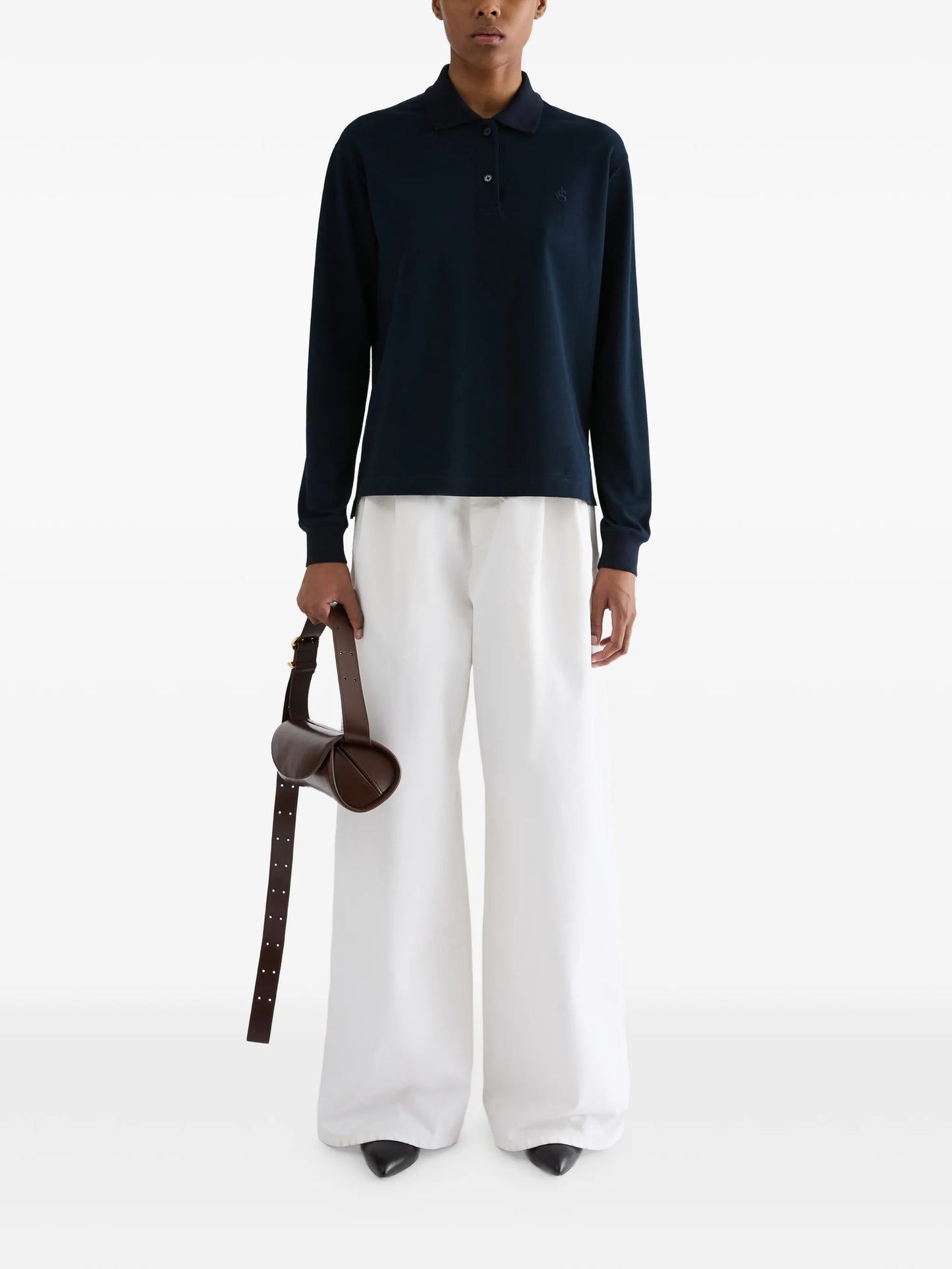 monogram-embroidered piquet polo