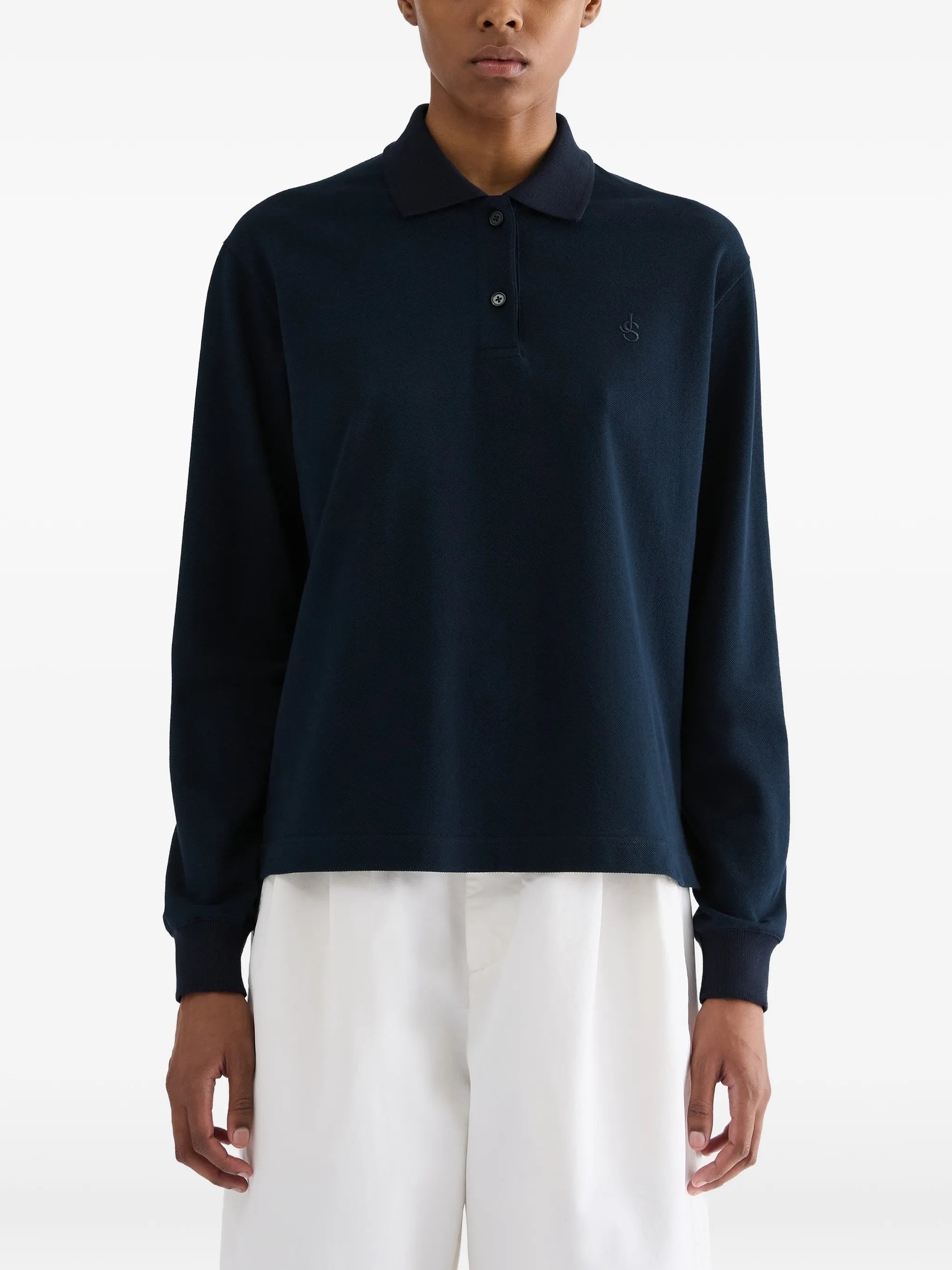 monogram-embroidered piquet polo