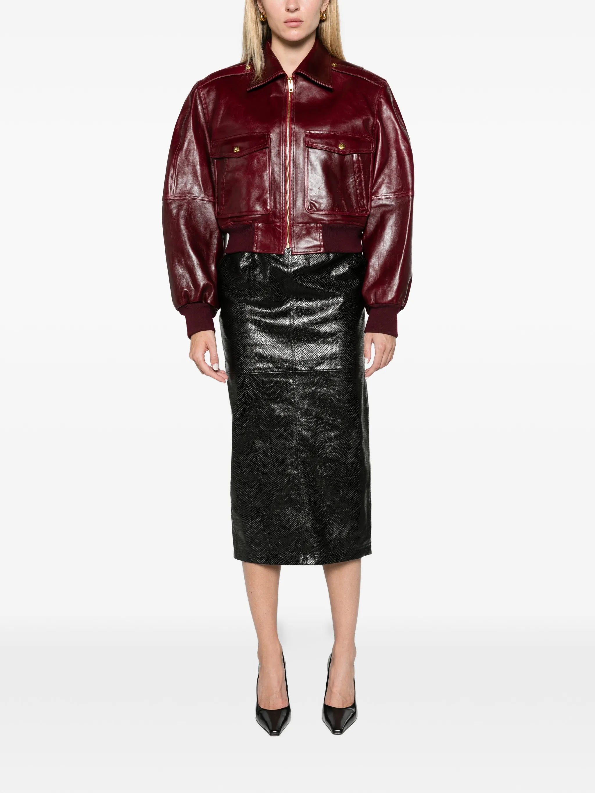 cropped leather jacket