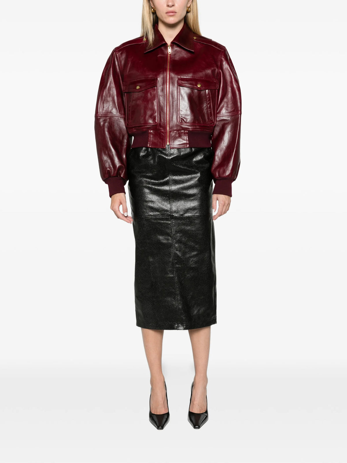 cropped leather jacket