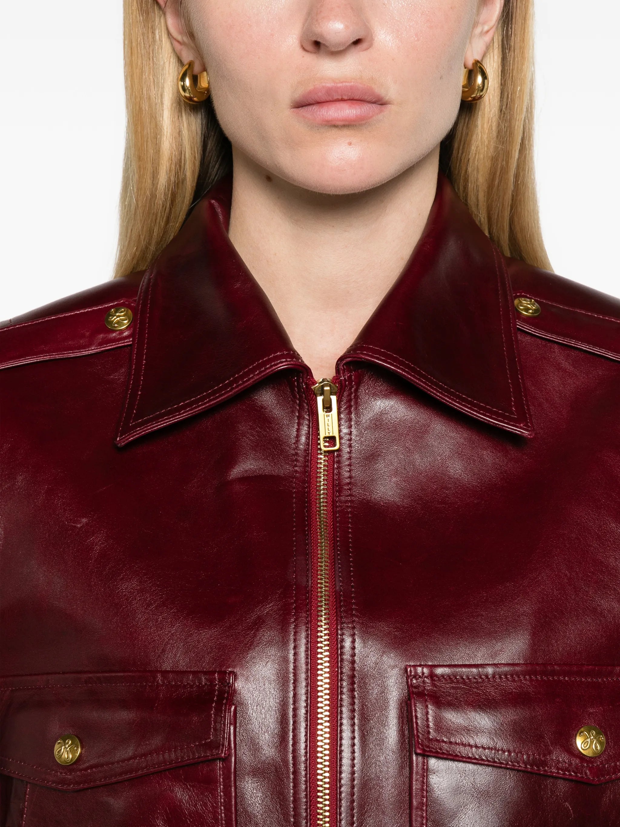 cropped leather jacket
