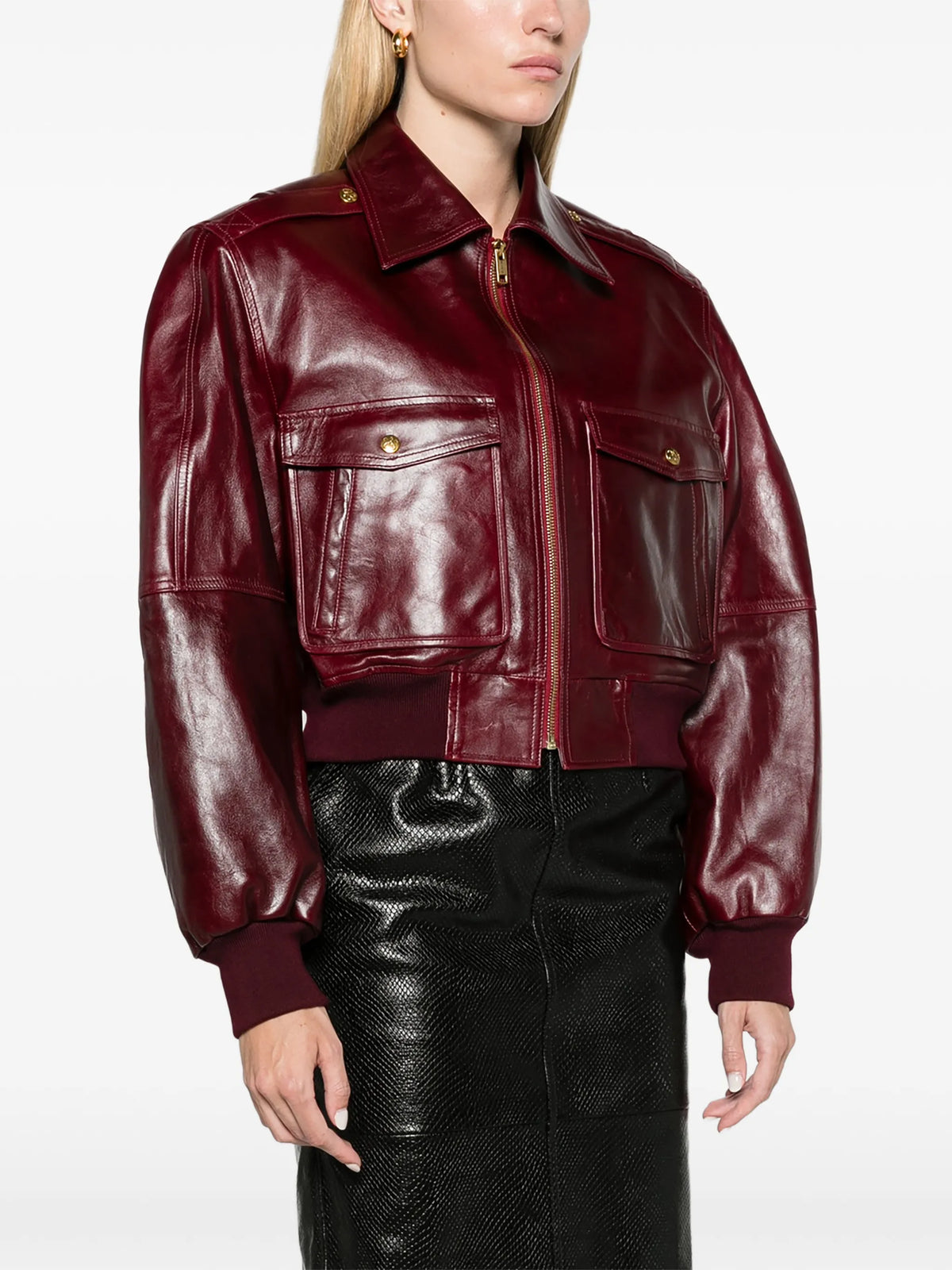 cropped leather jacket