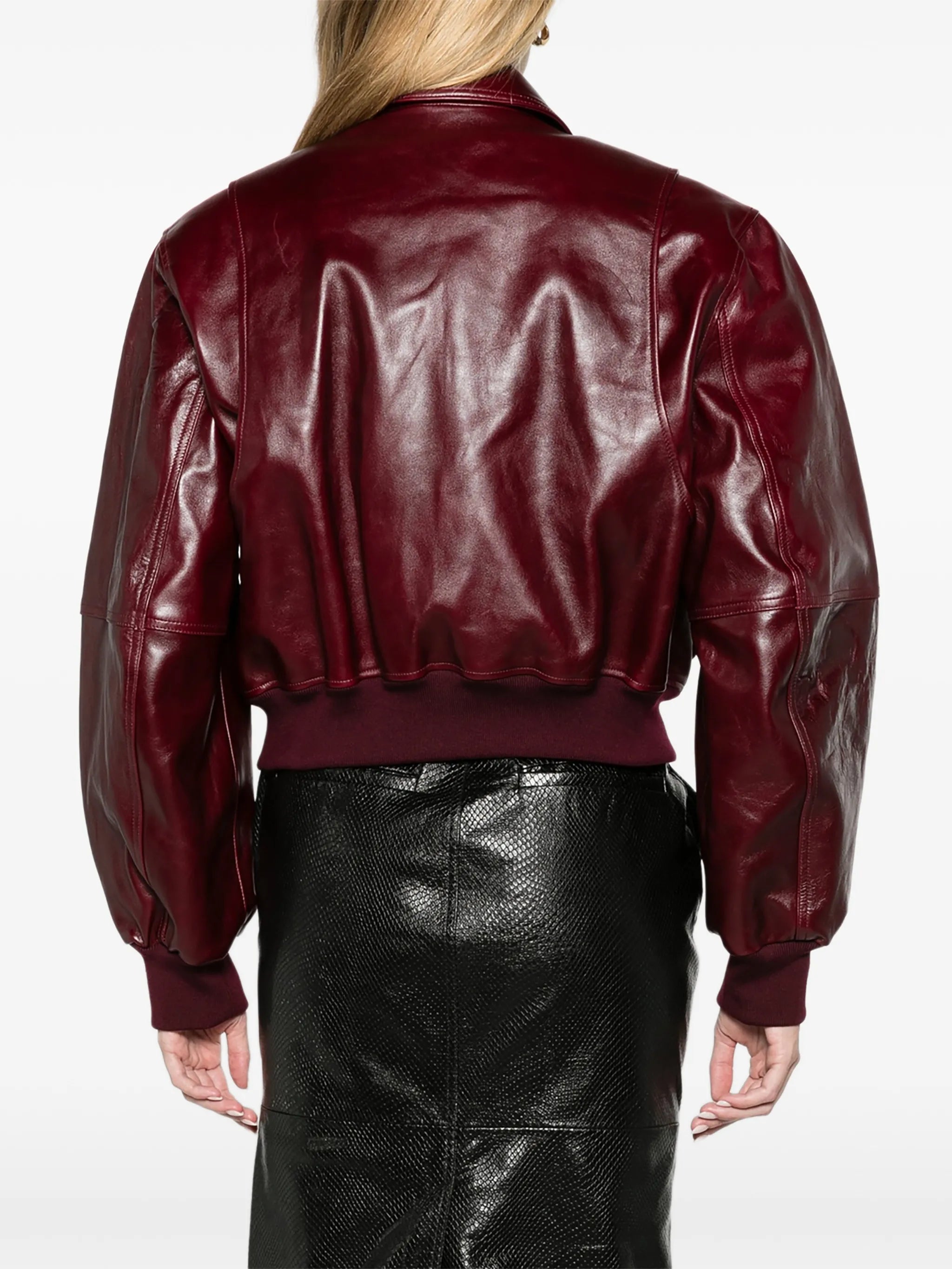 cropped leather jacket