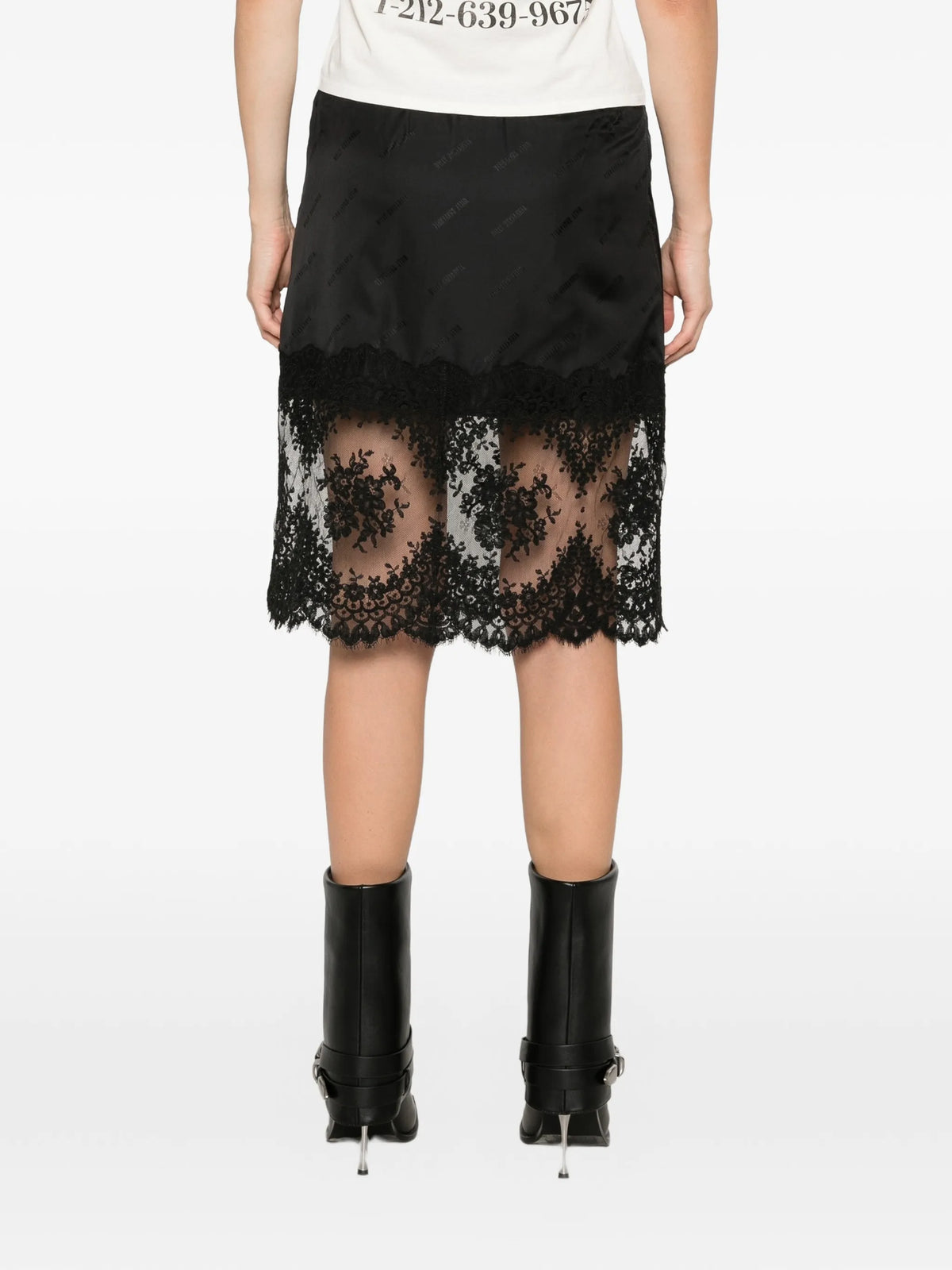 Fondo lace-trim midi skirt
