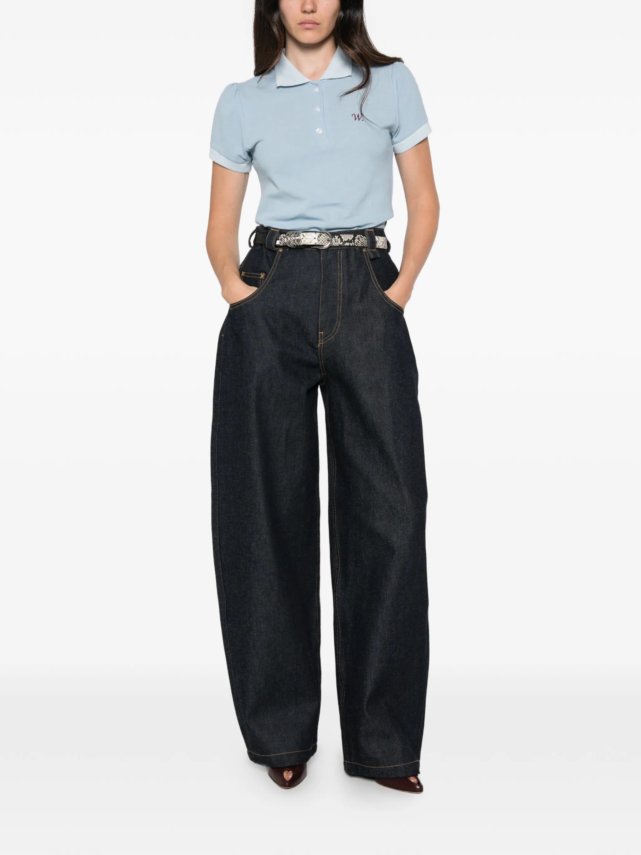 Willy Chavela puff-sleeve polo shirt