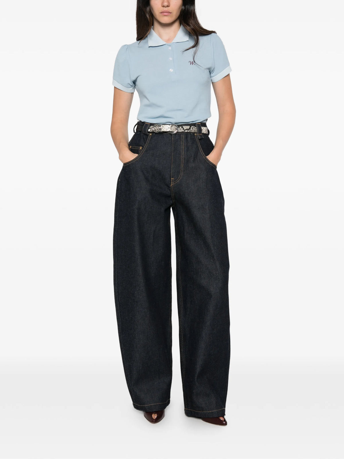 Willy Chavela puff-sleeve polo shirt
