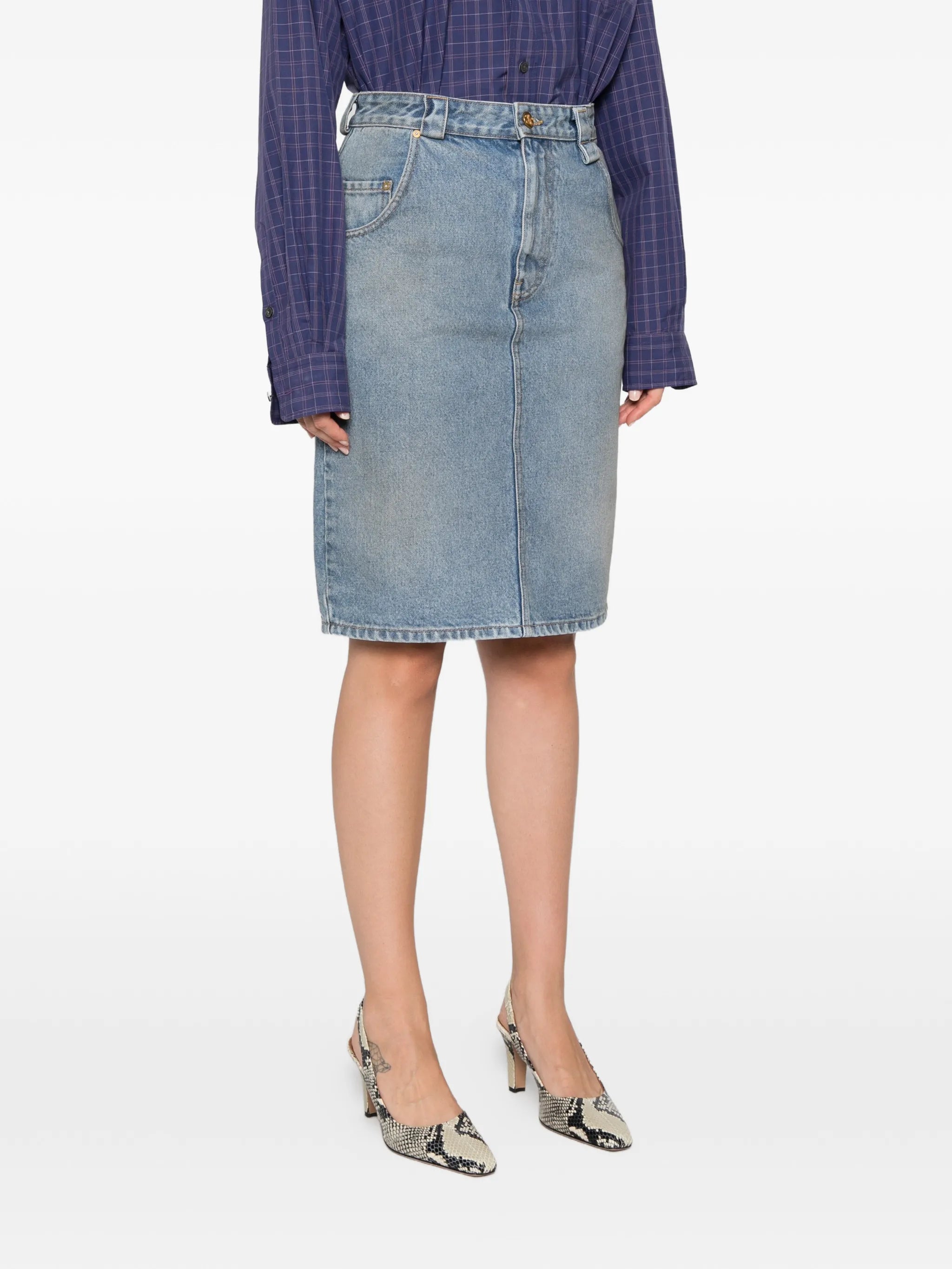 Bad Girl denim midi skirt
