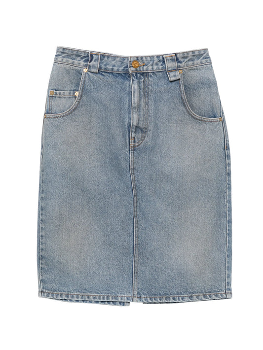 Bad Girl denim midi skirt