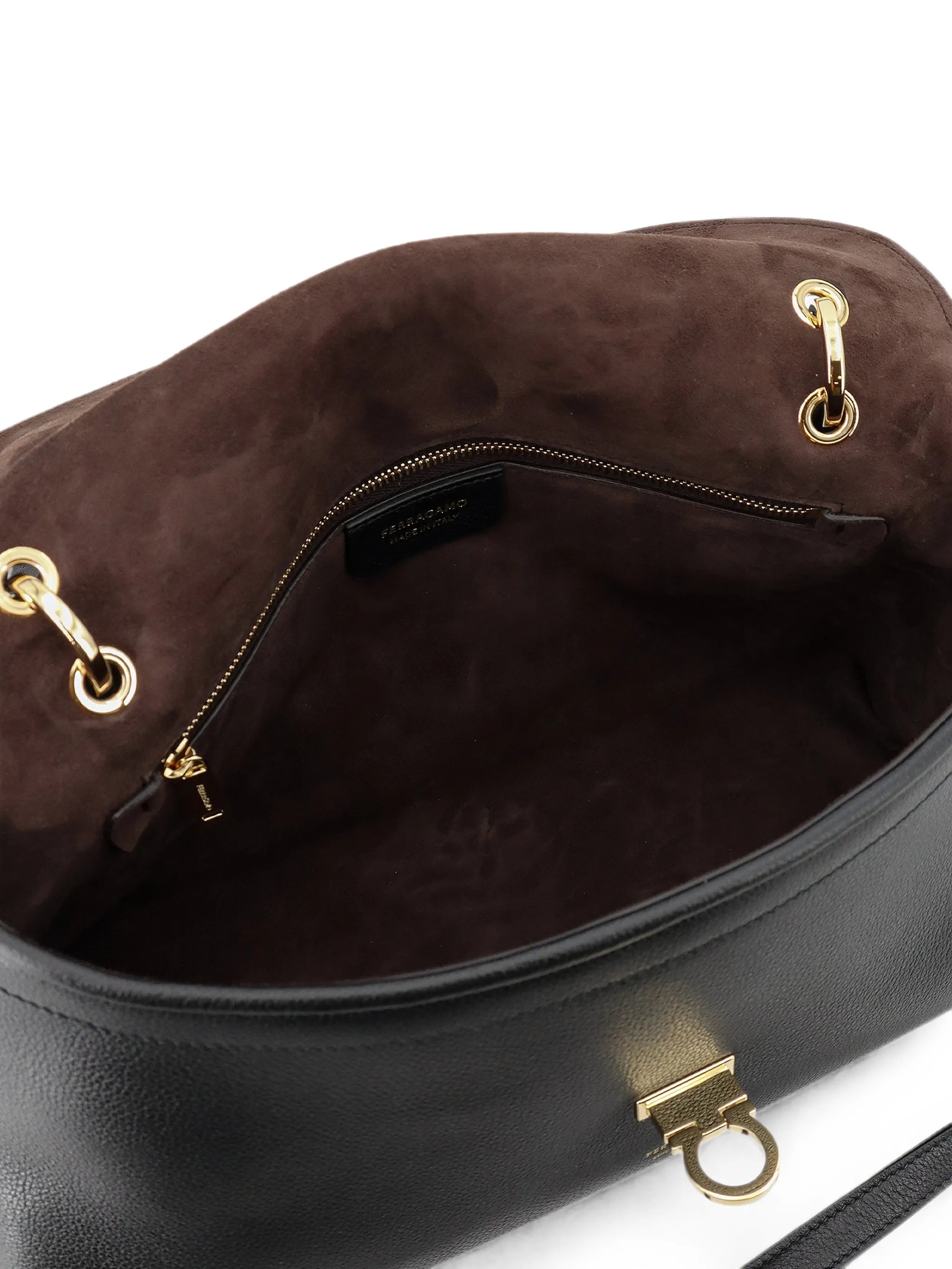 Gancini pebbled-leather shoulder bag