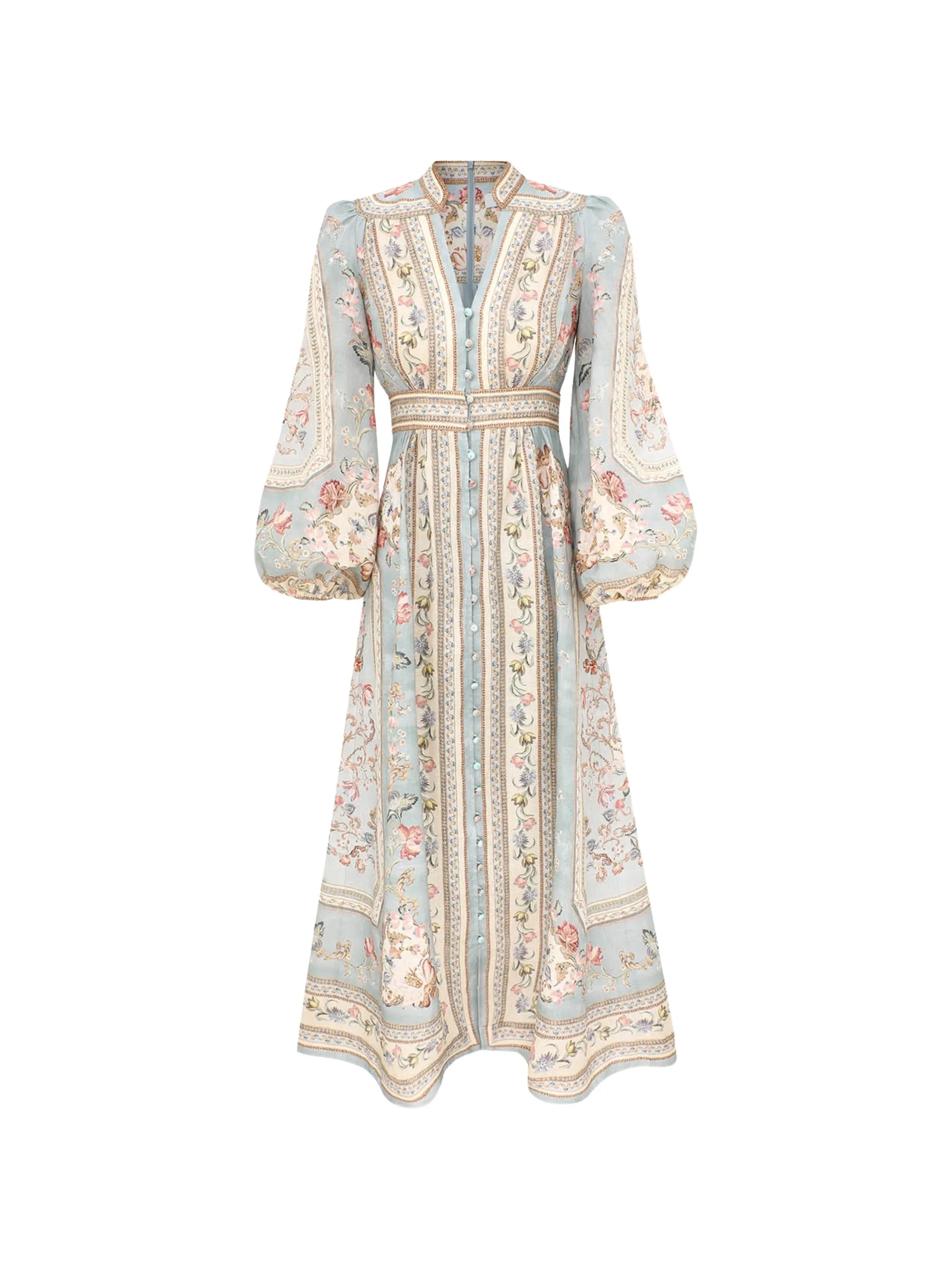 Roselight plunge midi dress