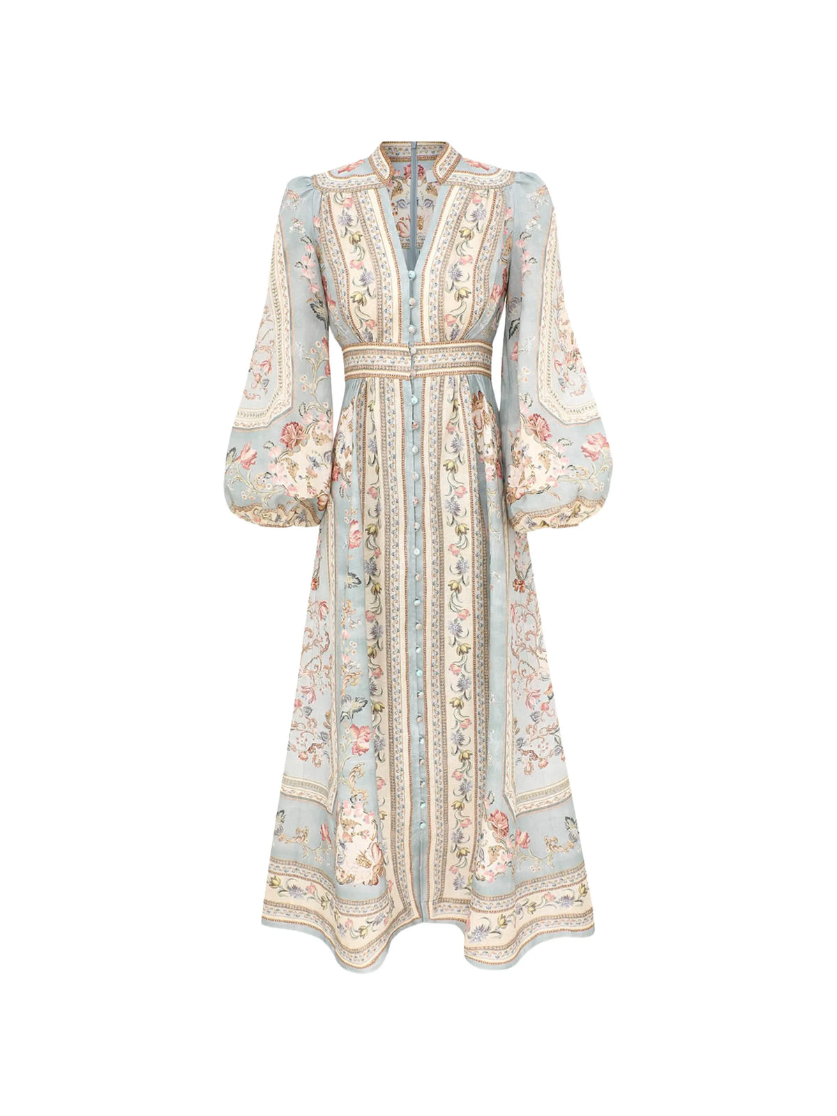 Roselight plunge midi dress