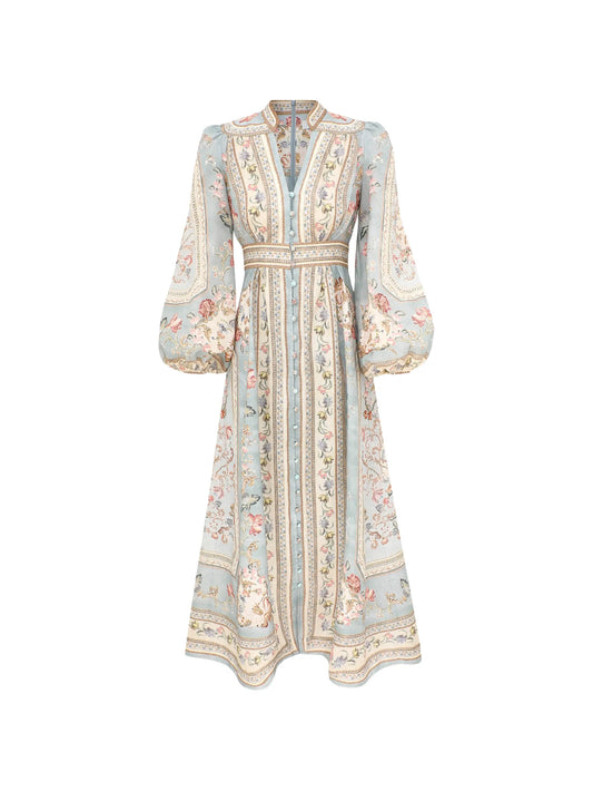 Roselight Plunge floral-print mini dress