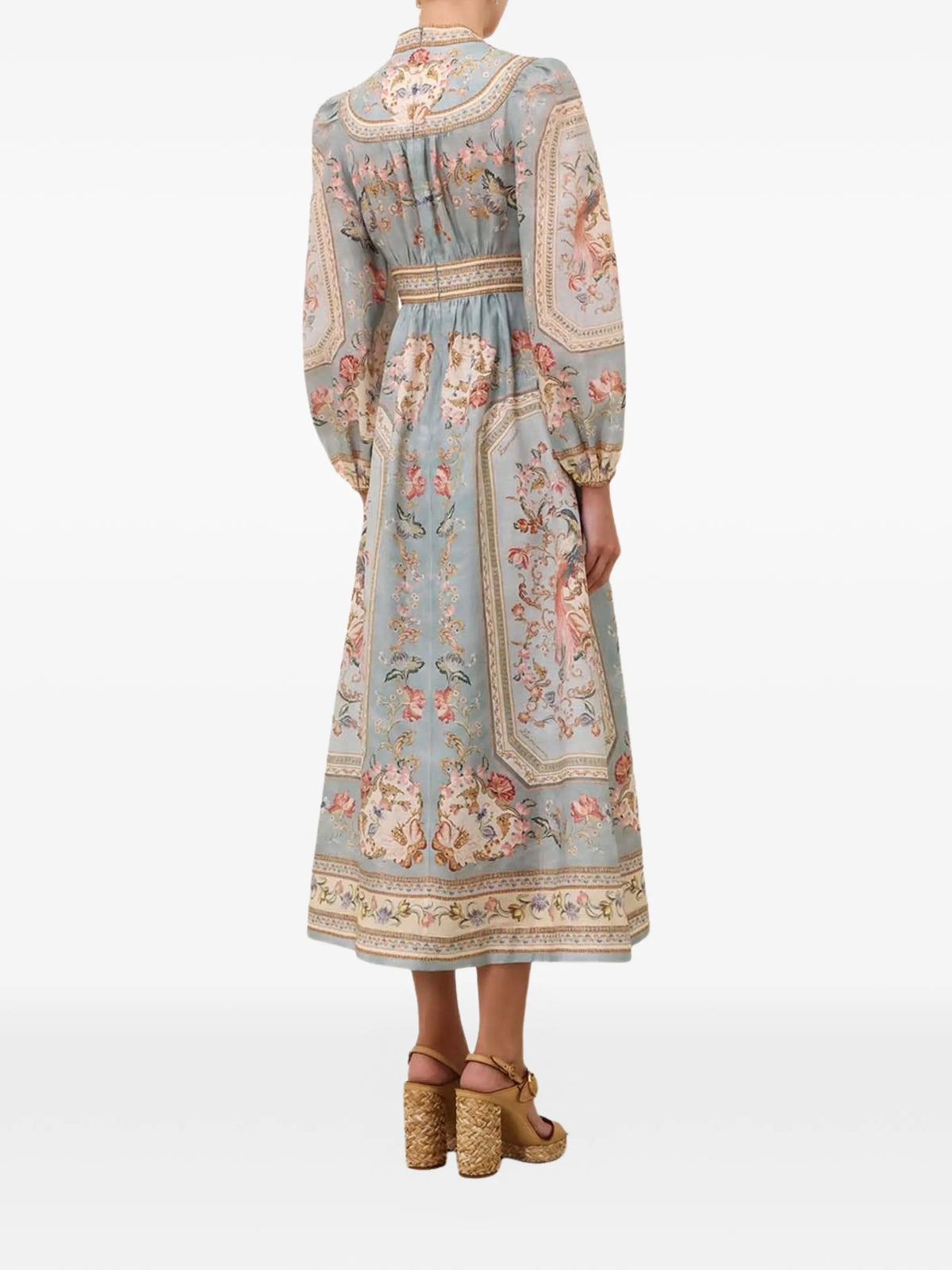 Roselight plunge midi dress