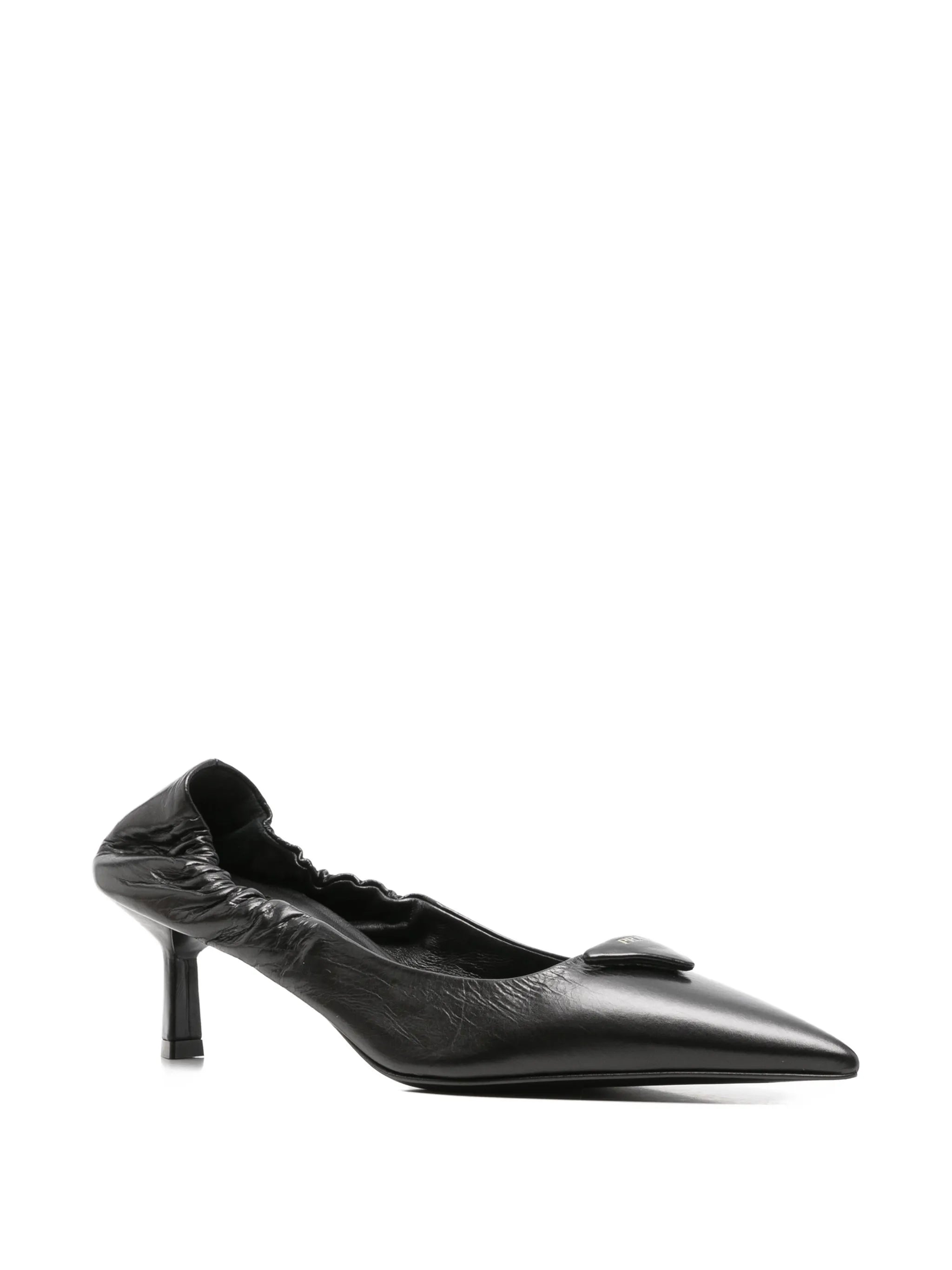 logo-plaque ruched pumps