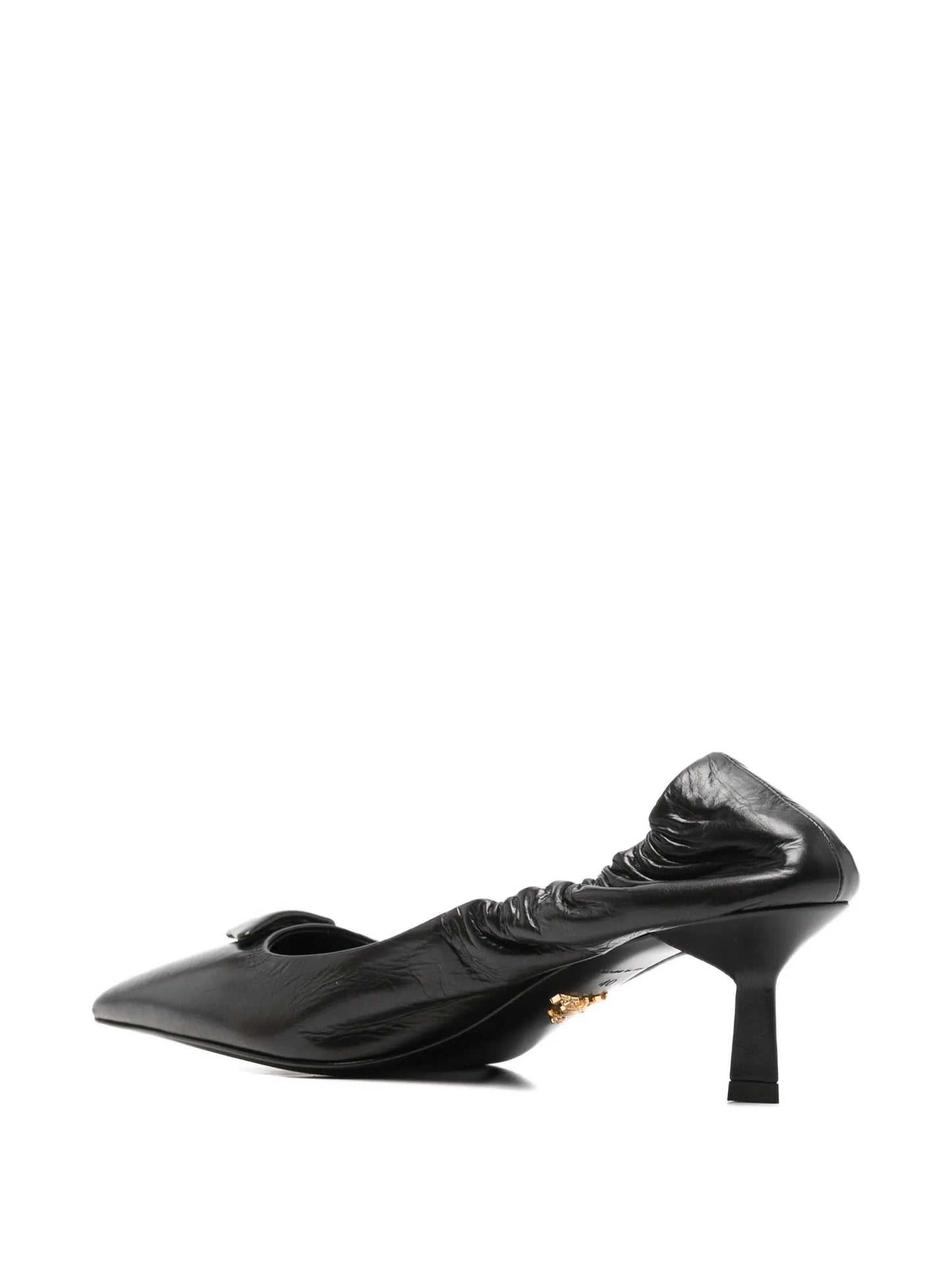 logo-plaque ruched pumps
