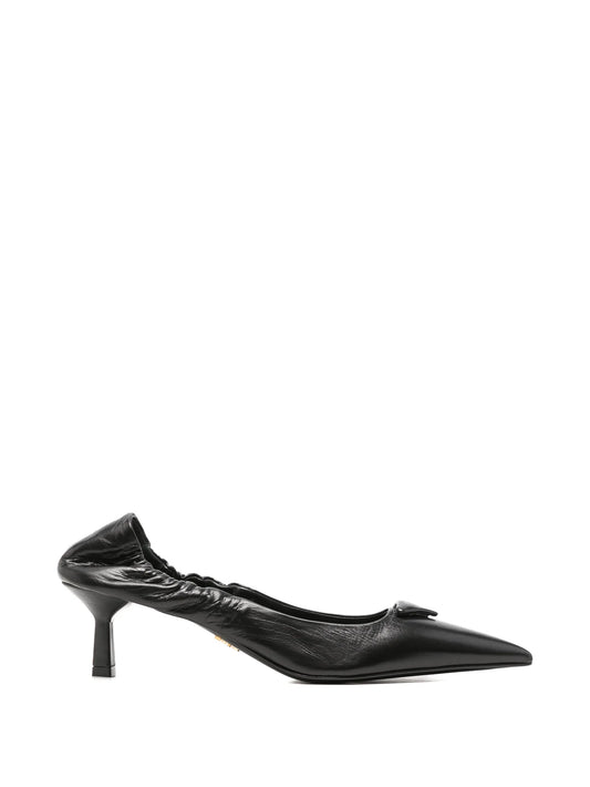 logo-plaque ruched pumps