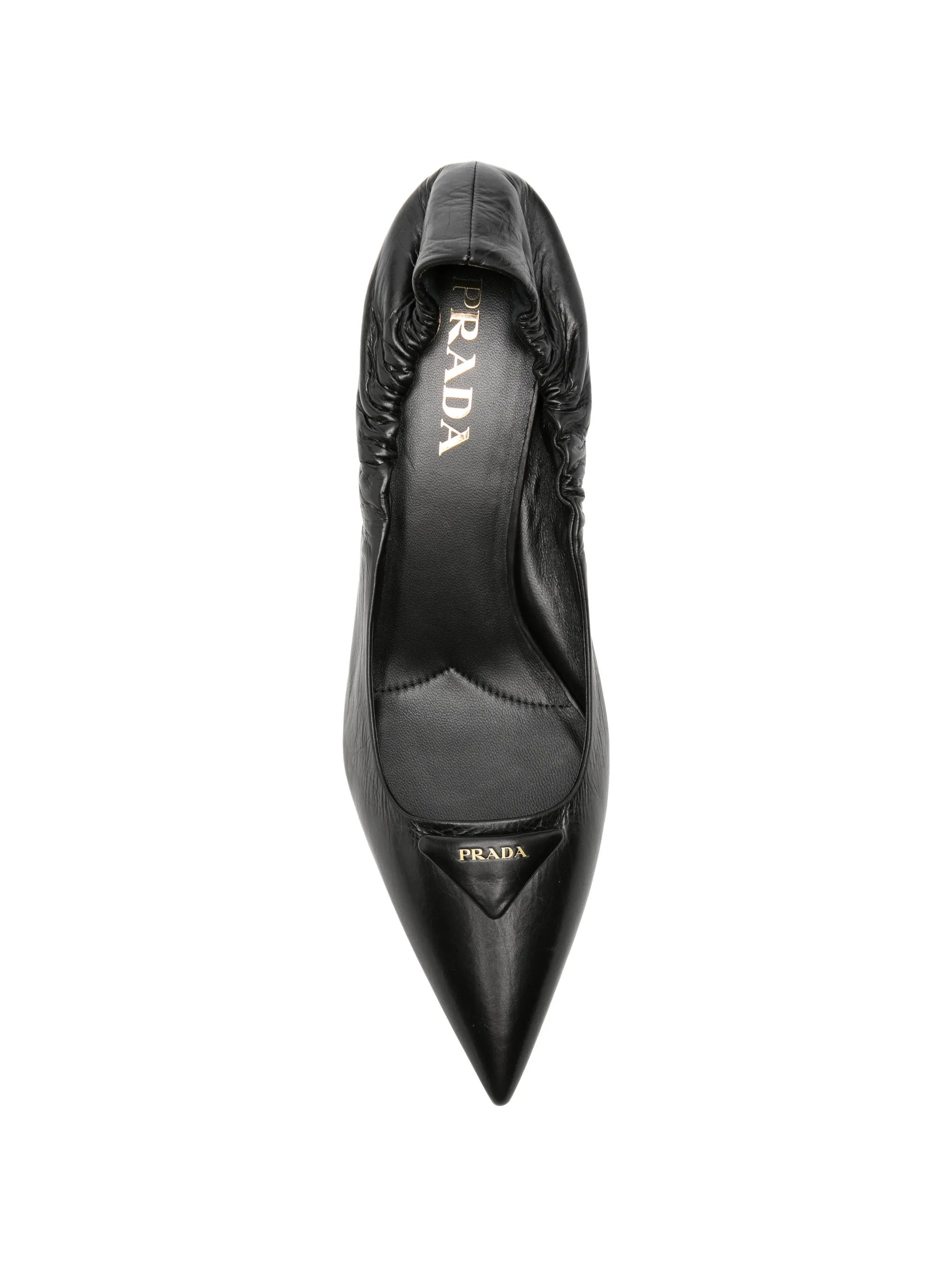 logo-plaque ruched pumps