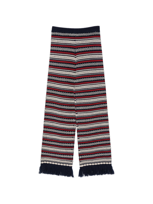 Western stripe-knit trousers