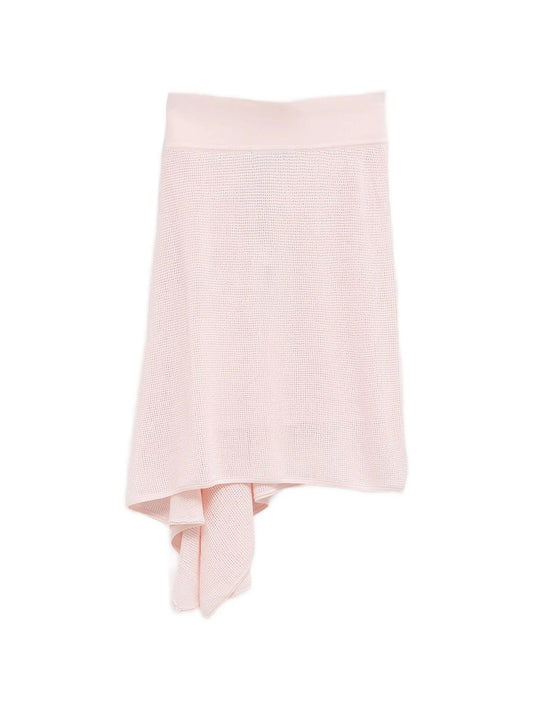 The Voile asymmetric-hem open-knit midi skirt